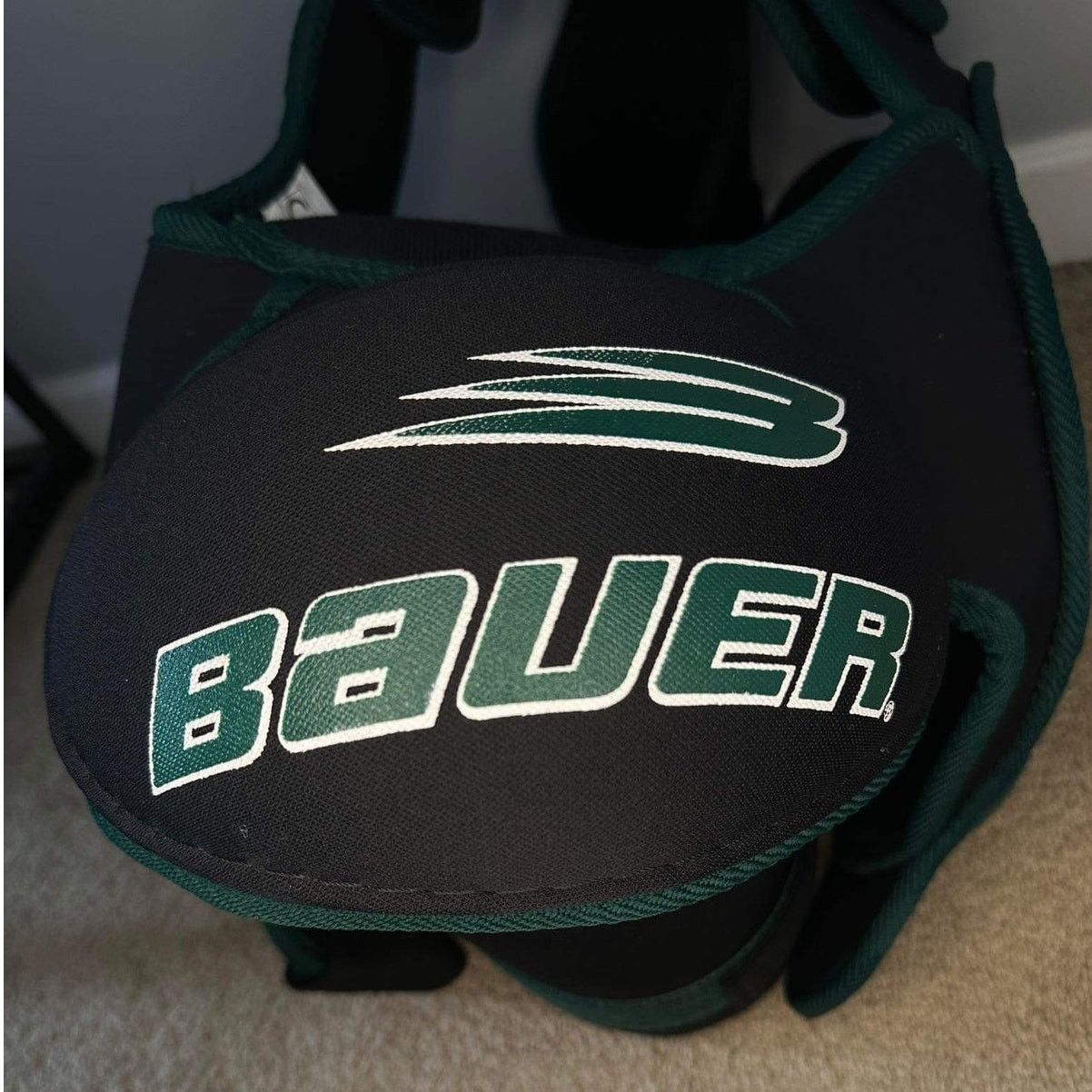 Other Bauer Impact Sp500 Hockey Shoulder Pads Green/Black Junior L Size ONE SIZE - 2 Thumbnail