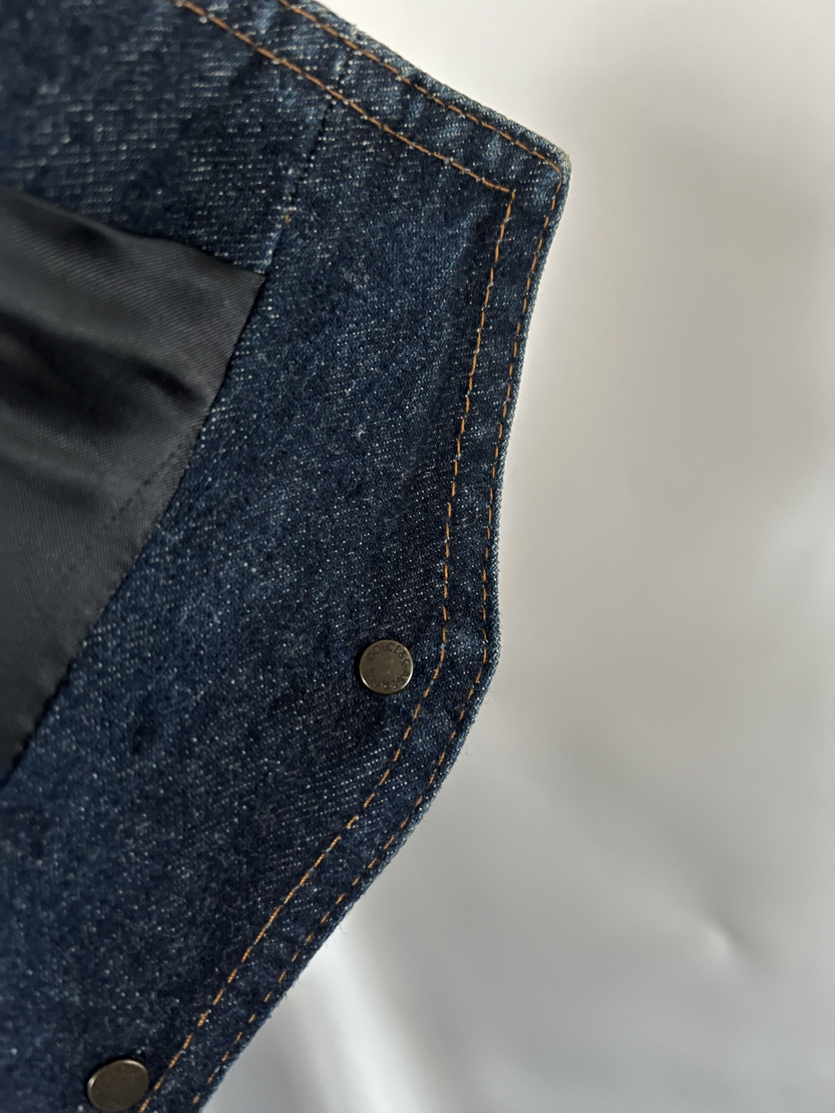 Dolce & Gabbana Dolce & Gabbana Front Denim Back Check Wool Vest Size IT50 Size 50R - 8 Thumbnail