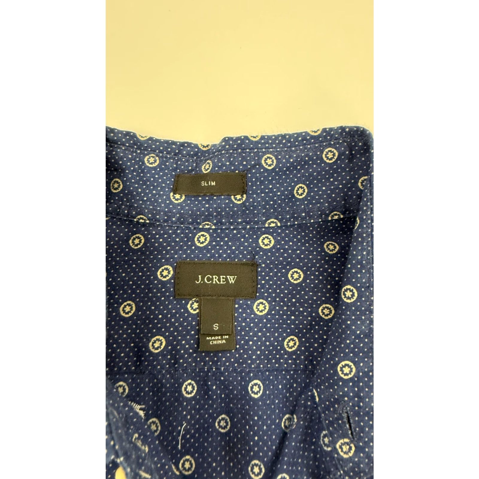 J.Crew J.Crew Men's Shirt Small Blue Slim Fit Long Sleeve Geometric Button-Up Cotton Size US S / EU 44-46 / 1 - 5 Thumbnail