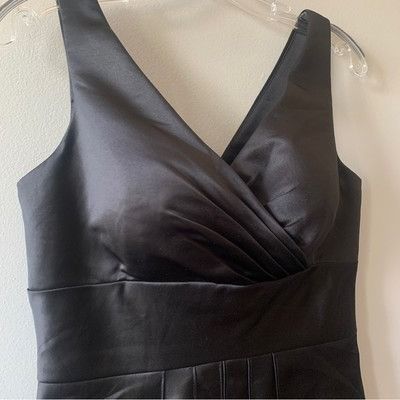Other Bill Levkoff MIDI Black Coctail Sleeveless Satin Dress Size Size L / US 10 / IT 46 - 9 Thumbnail