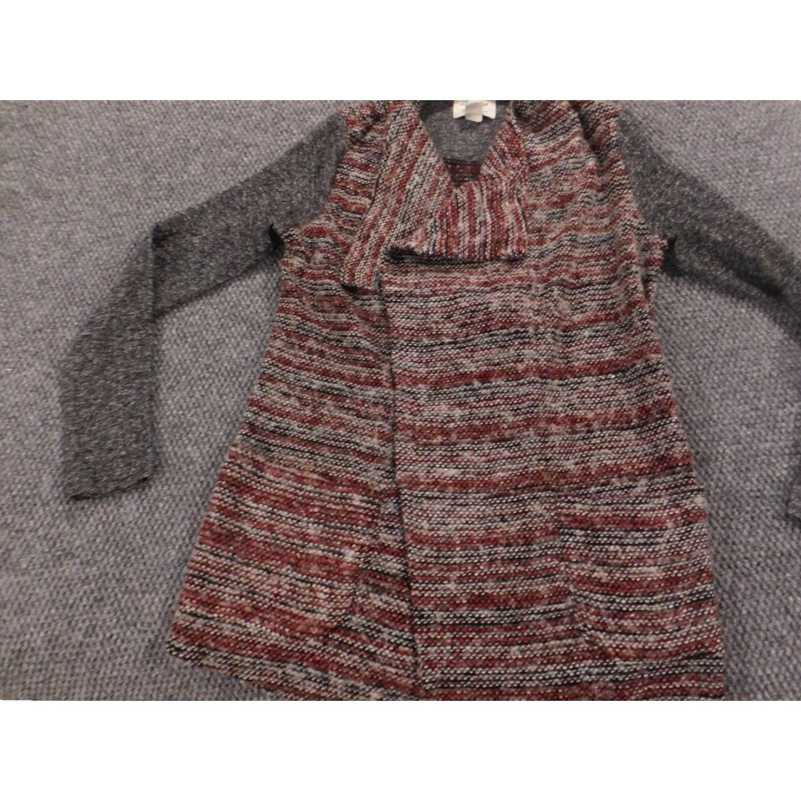 Lucky Brand Lucky Brand Cardigan Sweater Womens Small Red Open Chest Wool Acrylic Mock Neck Casual Knit Embroidered Regular Fit Adult Womens Size S / US 4 / IT 40 - 2 Thumbnail
