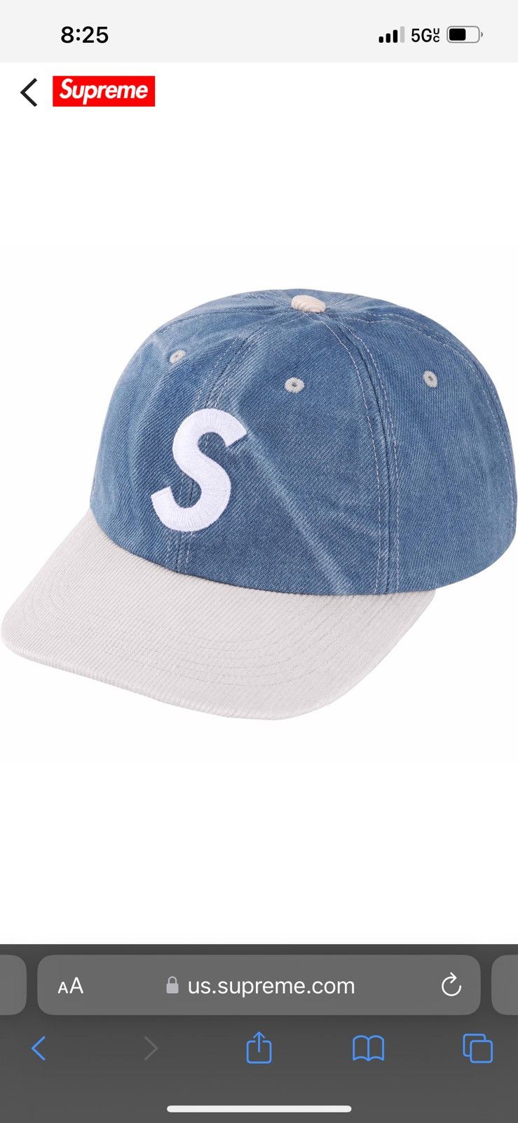 Supreme Supreme 2 tone s logo 6 panel | Grailed