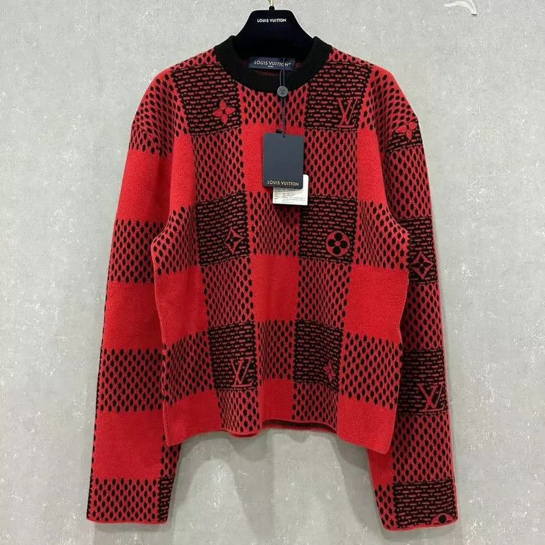 Louis Vuitton Logo Check Crewneck Sweater - dmc