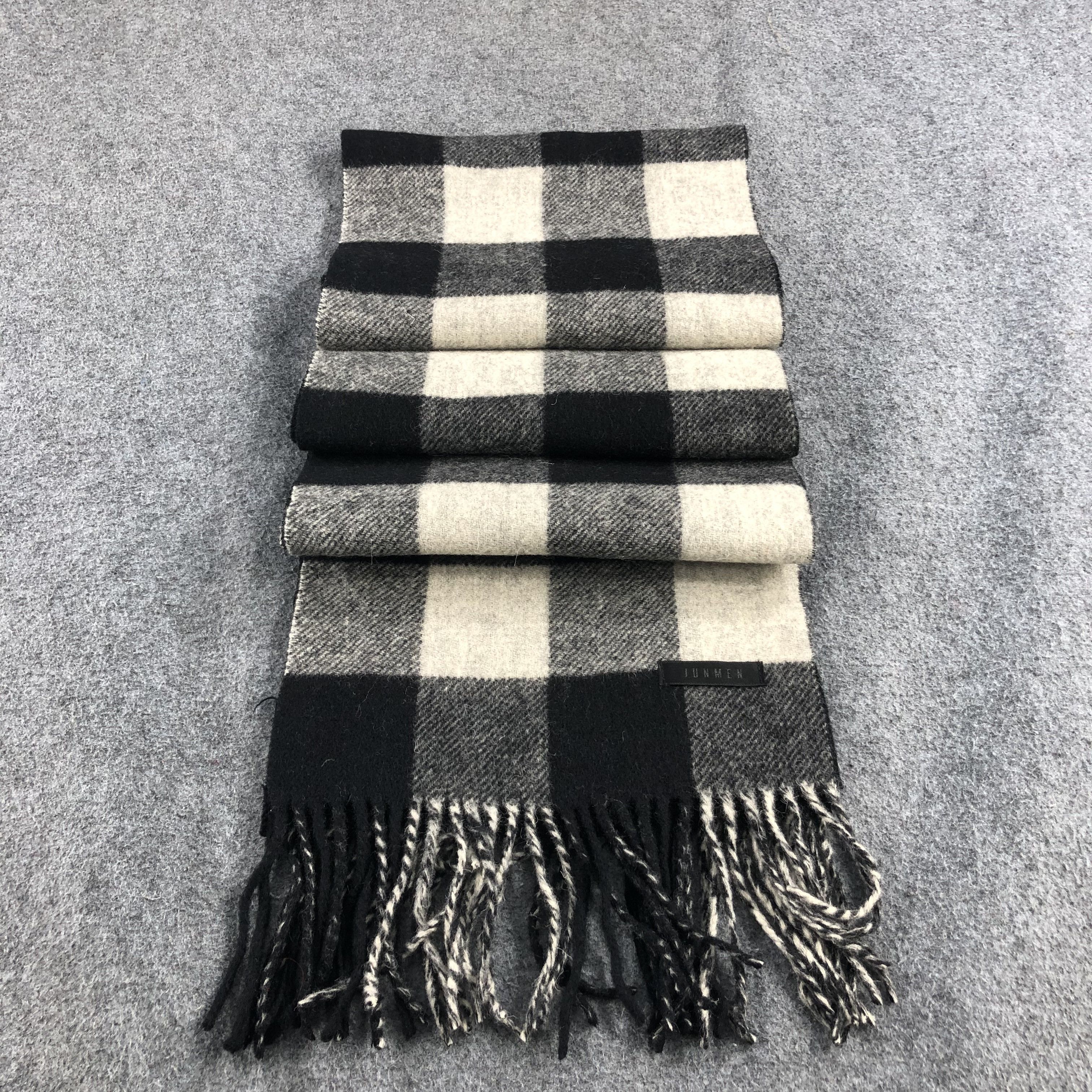 Mr. Junko Jun Men Tartan Double Sided Wool Scarf Muffler V897 Size ONE SIZE - 2 Thumbnail