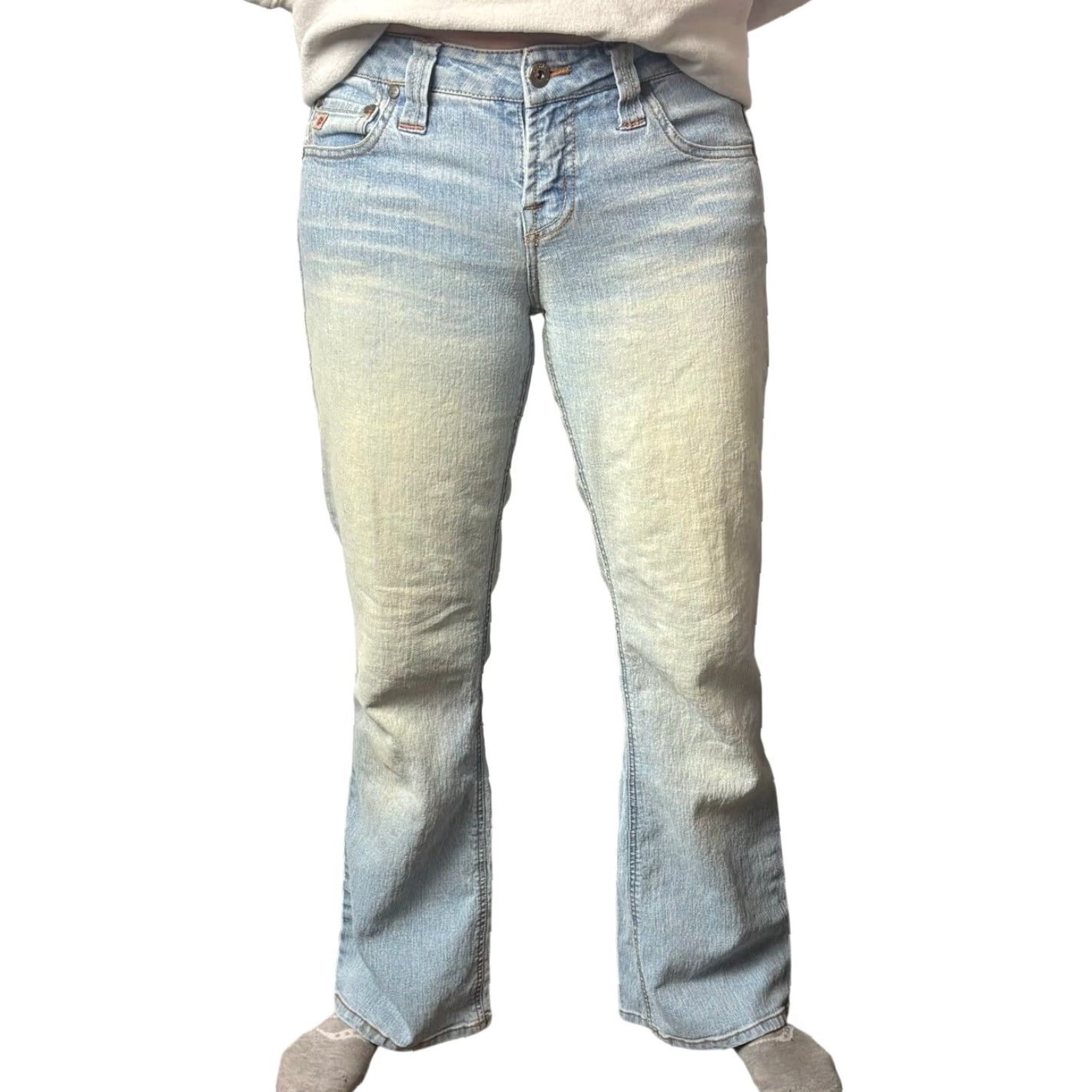 Vintage VINTAGE Paris Blues Jeans Bootcut Womens 3 Light Wash Low Rise 31in Inseam Flare Y2K Blues Size 26" / US 2 / IT 38 - 7 Thumbnail