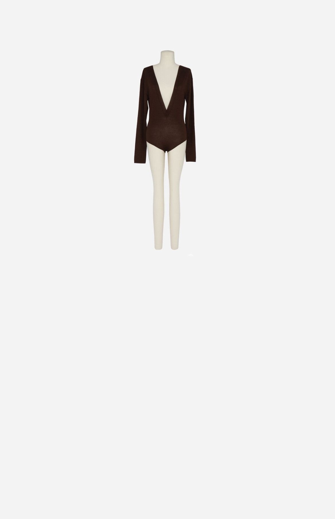 Saint Laurent Paris o1b1hav110525 790090 Body Manches Longues Col v Cac in Brown Size L / US 10 / IT 46 - 1 Preview