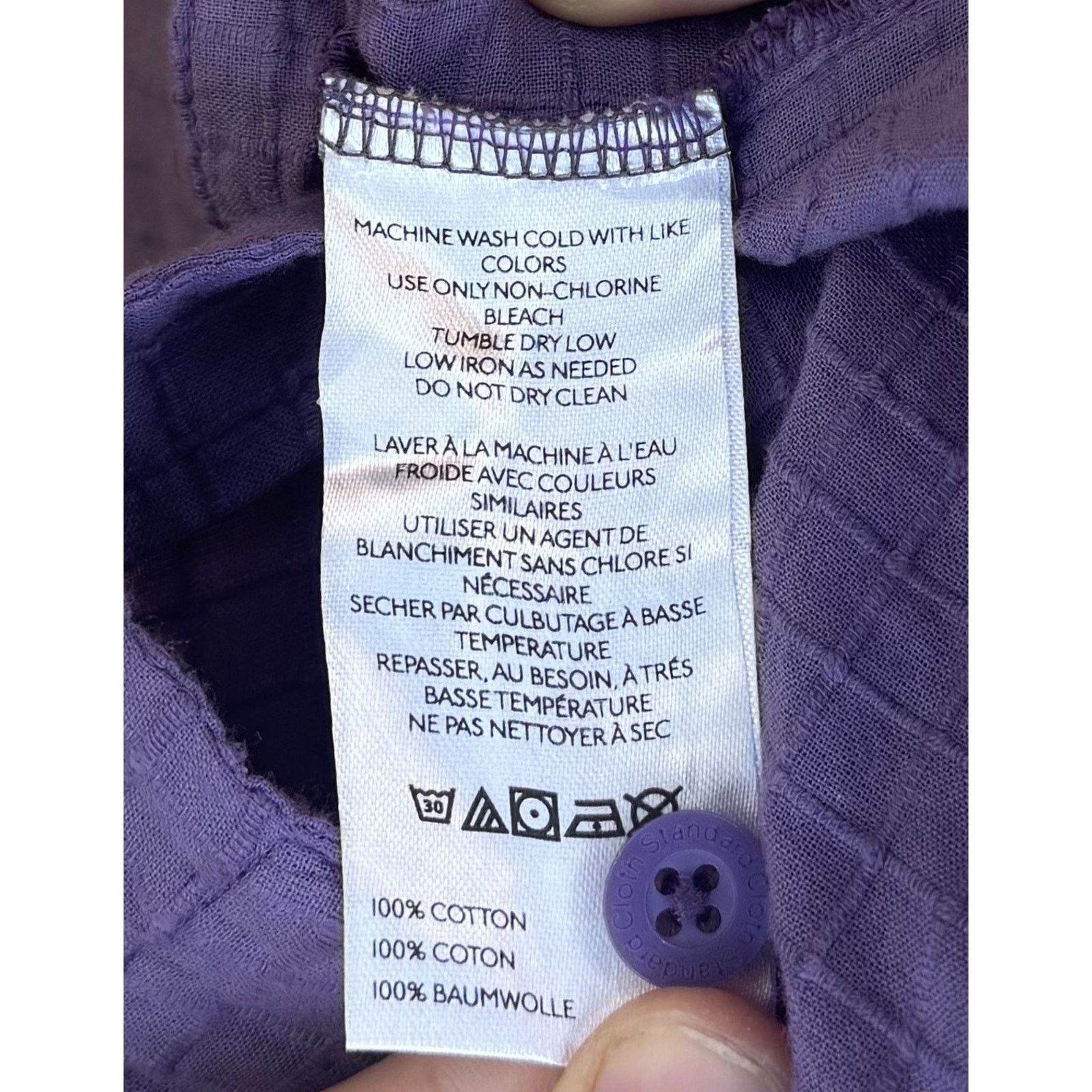 Standard Cloth Standard Cloth Large Purple Pocket Button Up Short Sleeve Size US L / EU 52-54 / 3 - 4 Thumbnail