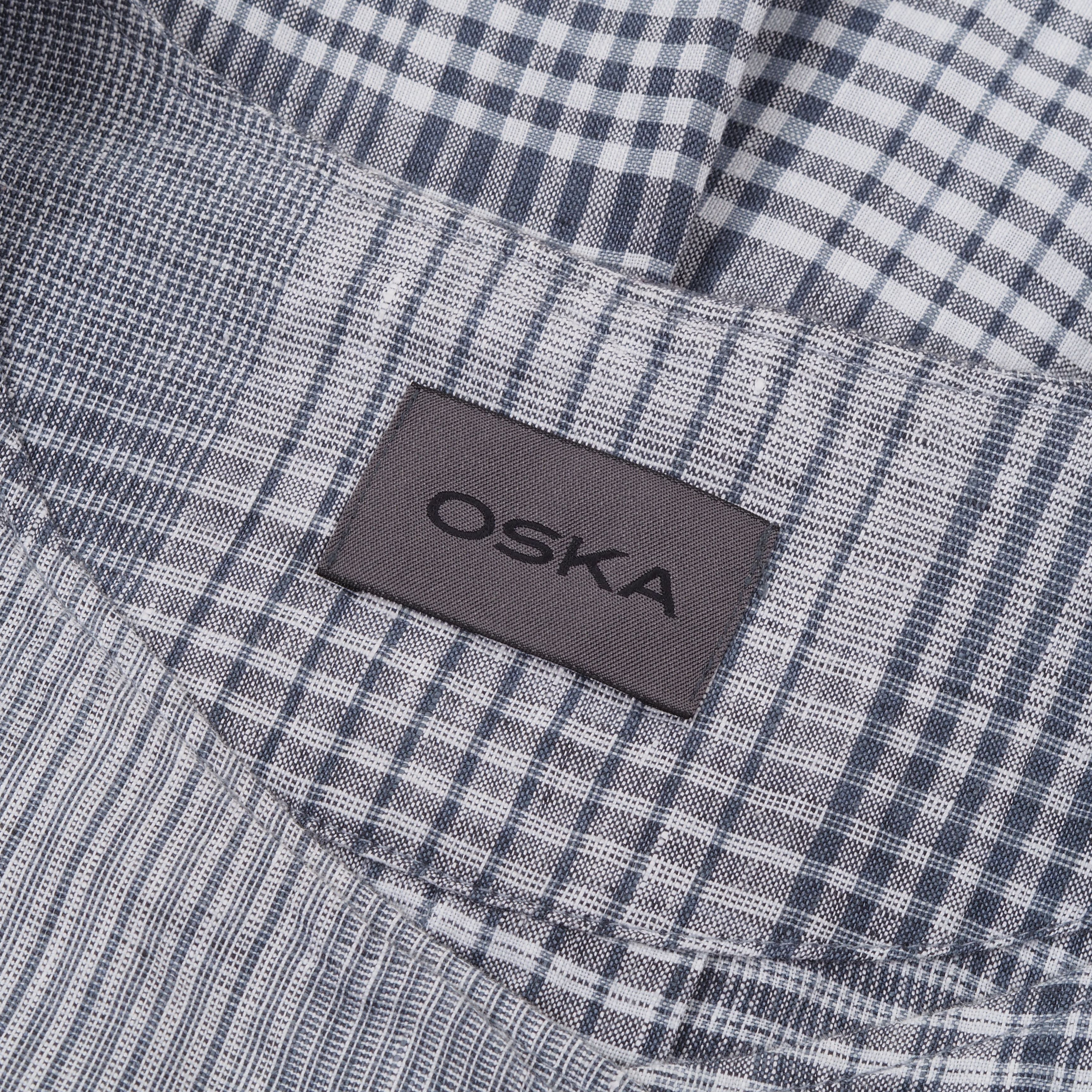 Designer × Rundholz × Sarah Pacini Oska Lightweight Gray Blue Check Linen Coat Jacket Size XS / US 0-2 / IT 36-38 - 4 Thumbnail