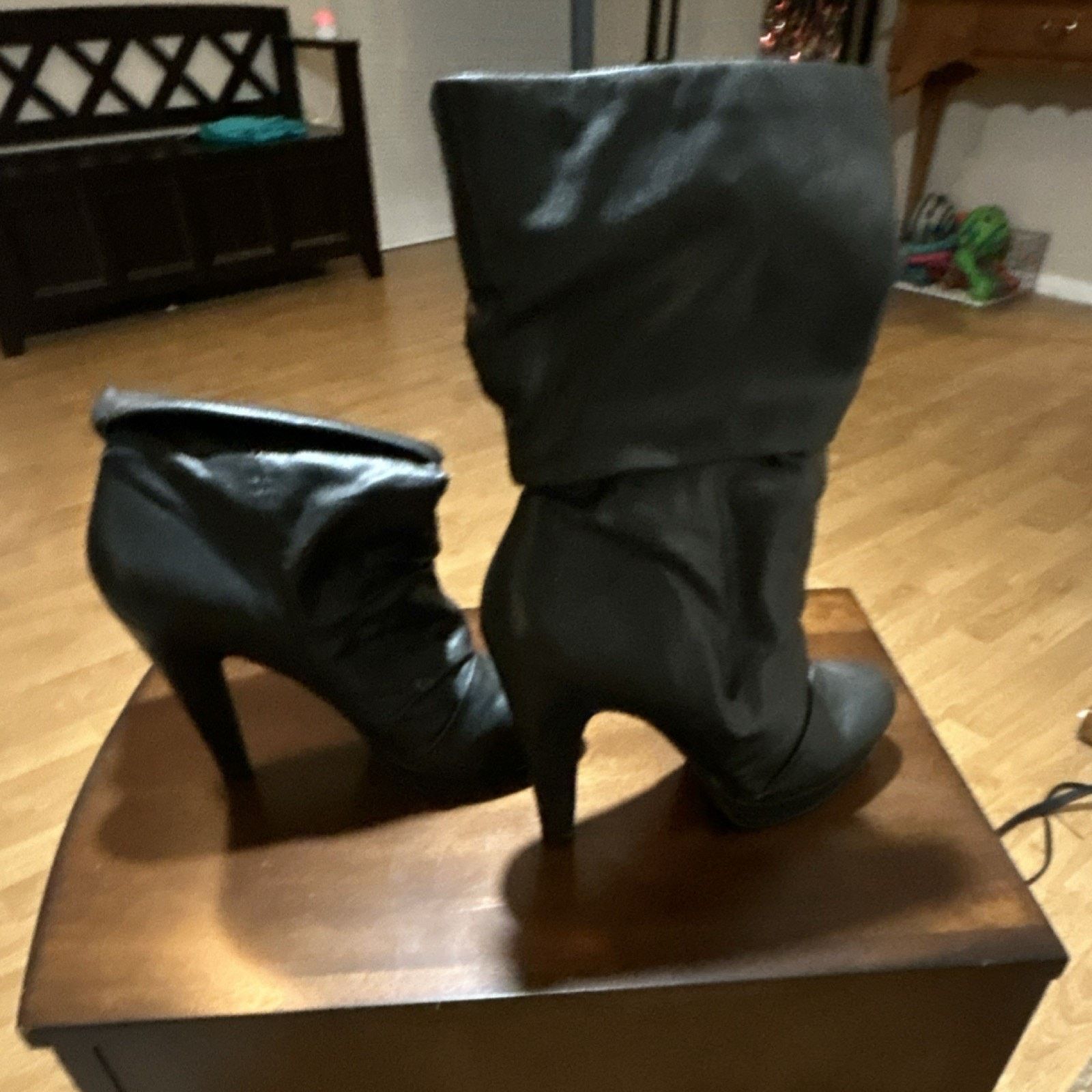 Jessica Simpson Black Mid-Calf Bootie Women Stiletto Pointed boots Size US 9 / IT 39 - 1 Thumbnail