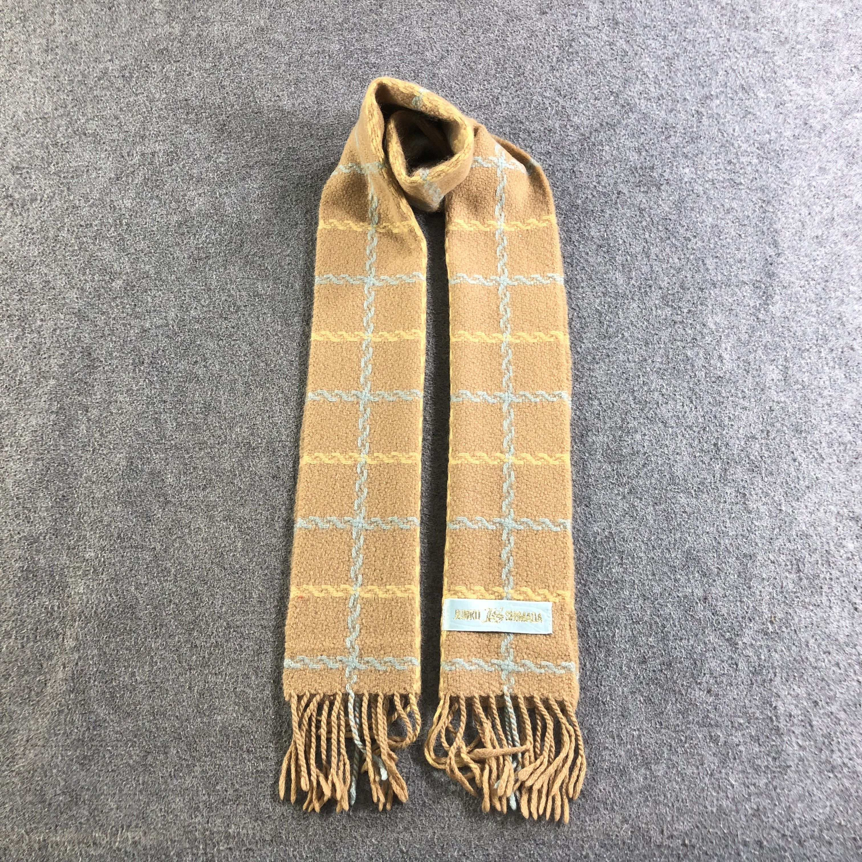 Junko Shimada Tartan Wool Scarf Muffler Neckwear V2486
