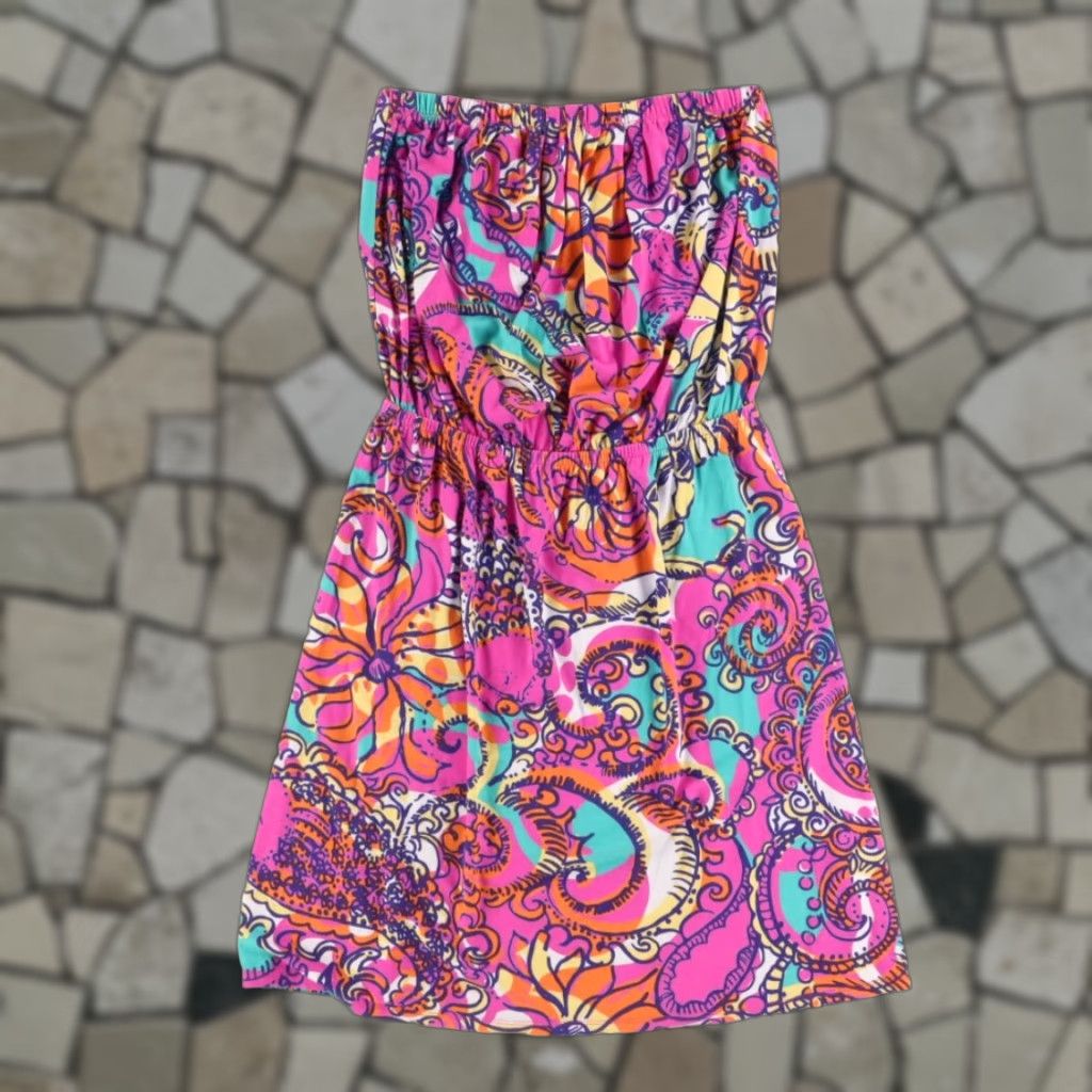 Lilly Pulitzer Lilly Pulitzer Atwood Strapless Sea Be Seen Stretch All Over Print Dress Women's S Shirt Size S / US 4 / IT 40 - 1 Thumbnail