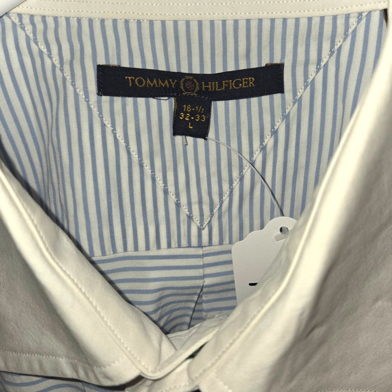 Tommy Hilfiger Tommy Hilfiger Blue Striped Button Up - Men's Shirt - Large Size US L / EU 52-54 / 3 - 5 Thumbnail