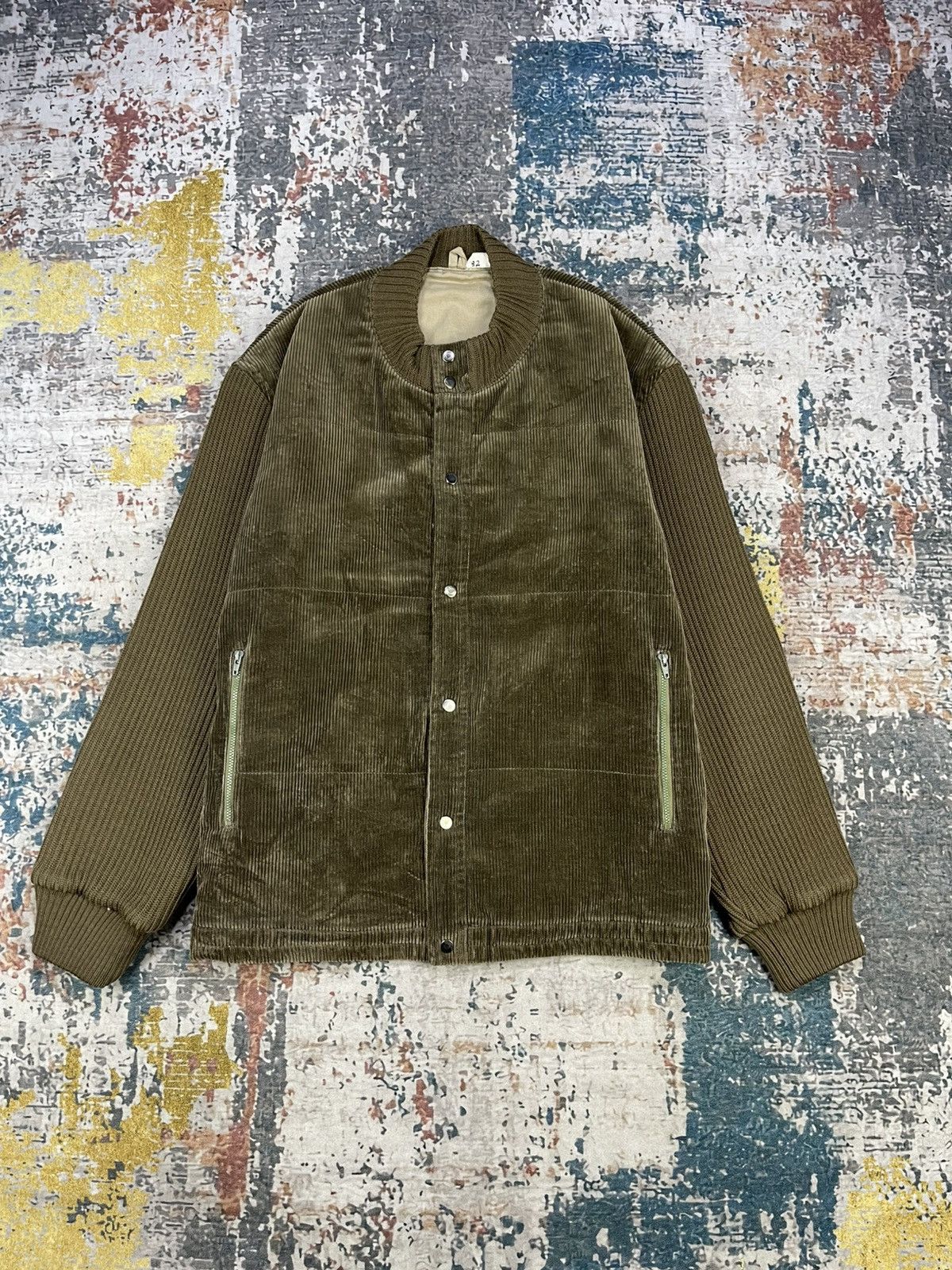 Japanese Brand D’Urban Corduroy Ribbed Knit Sleeve Button Closure Jacket Size US M / EU 48-50 / 2 - 7 Thumbnail
