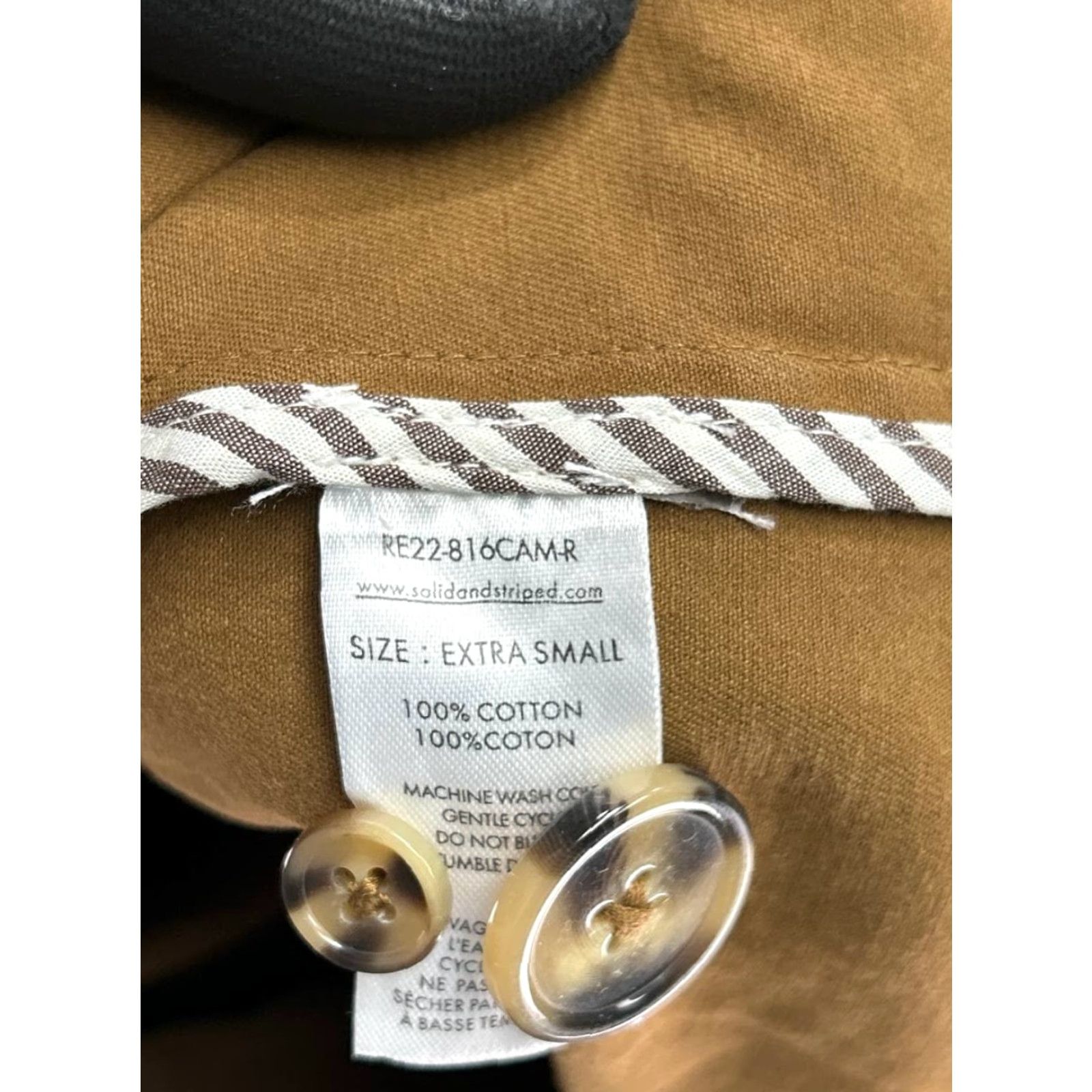 Solid & Striped Solid & Striped Coat Womens XS Brown Canvas Blazer Regular Sleeve Button UK/US? Size XS / US 0-2 / IT 36-38 - 5 Thumbnail