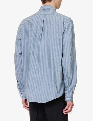 Maison Margiela o1y1124 Long Sleeves Stripped Pattern Shirt In Blue Size US S / EU 44-46 / 1 - 3 Thumbnail