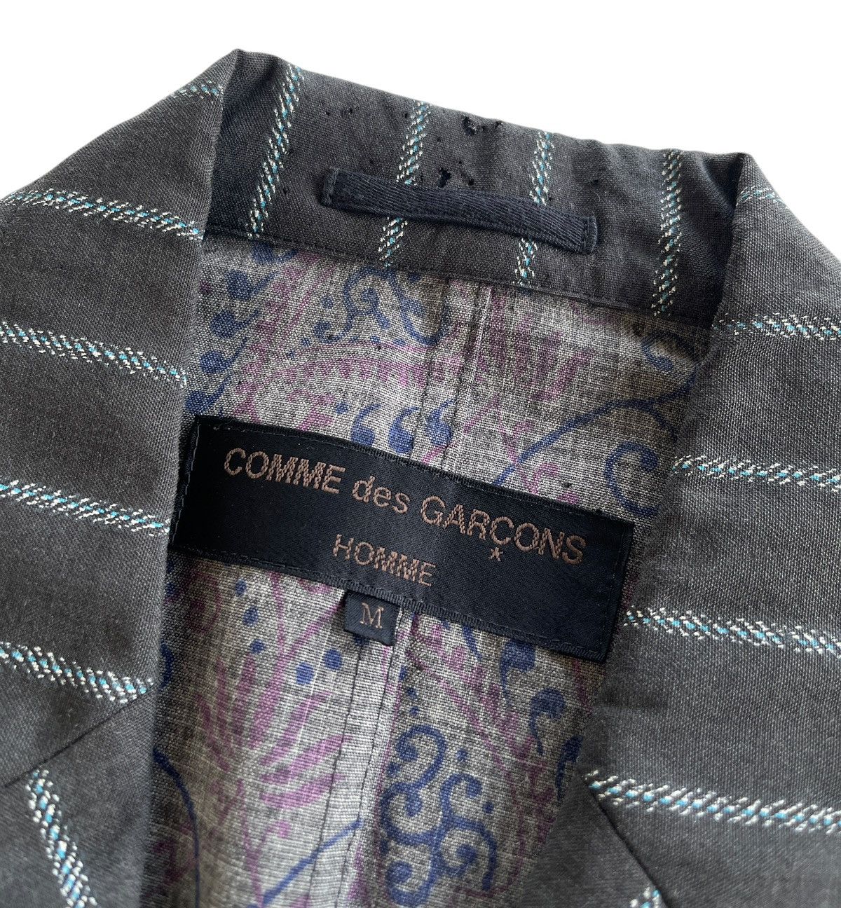 Comme des Garcons Homme AD2003 Comme Des Garcons Stripe Paisley Jacket Size US M / EU 48-50 / 2 - 7 Thumbnail