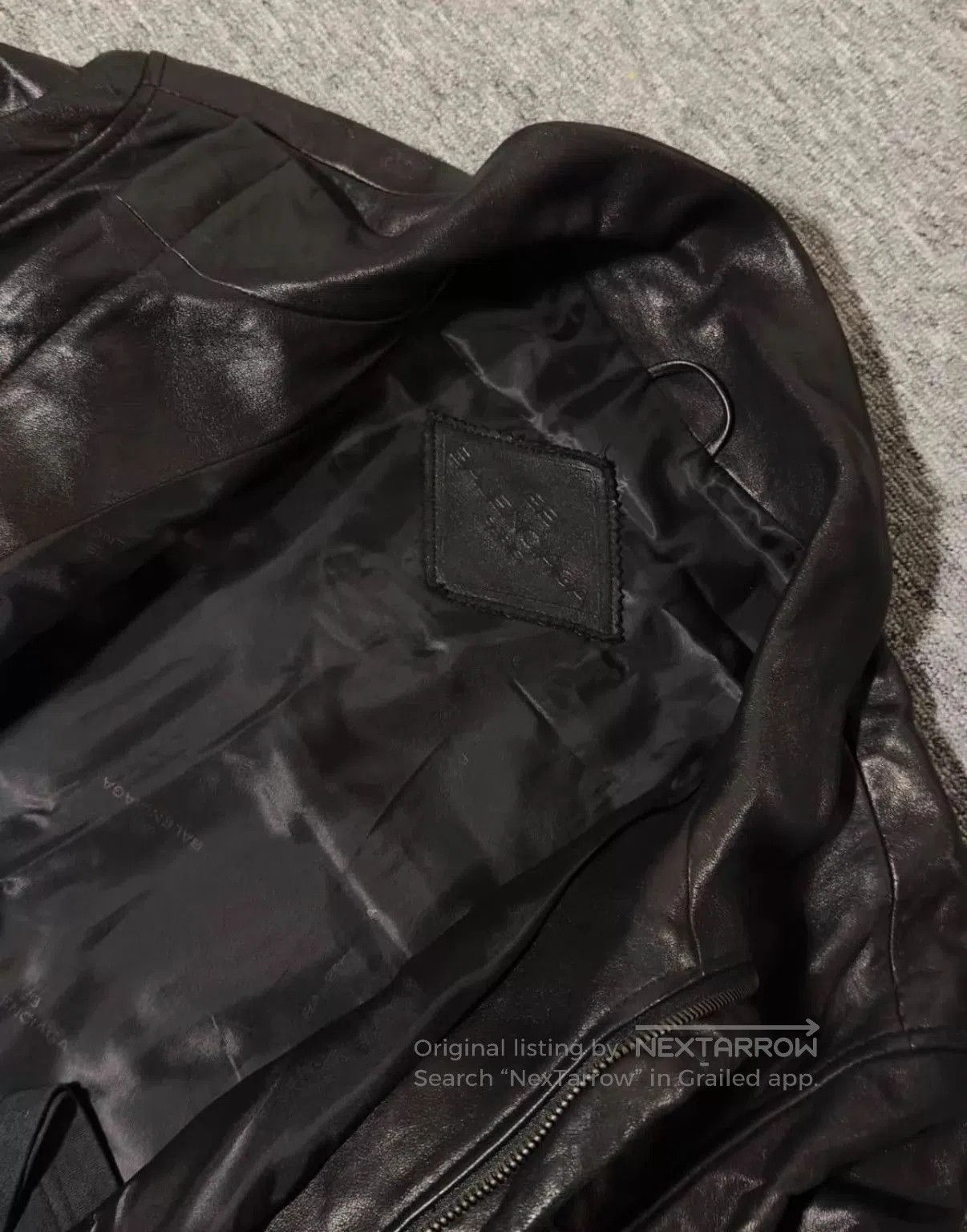 Balenciaga Black Leather Jacket with Zip Closure and Pockets . Size US L / EU 52-54 / 3 - 4 Thumbnail