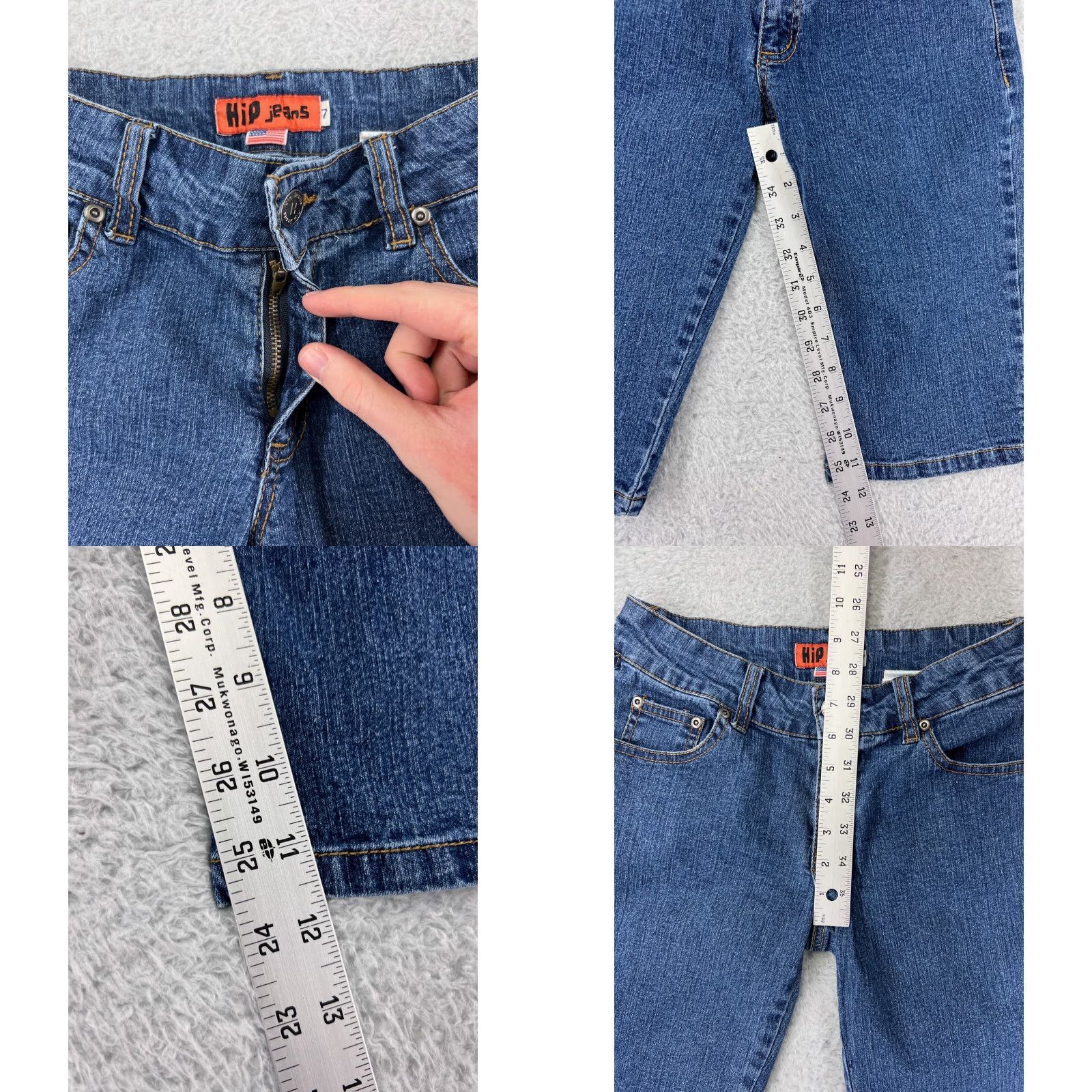 Vintage Hip Jeans Medium Wash Blue Denim Shorts Womens 26 Regular Fit Embroidered Pockets Casual Activewear Size 26" / US 2 / IT 38 - 8 Thumbnail