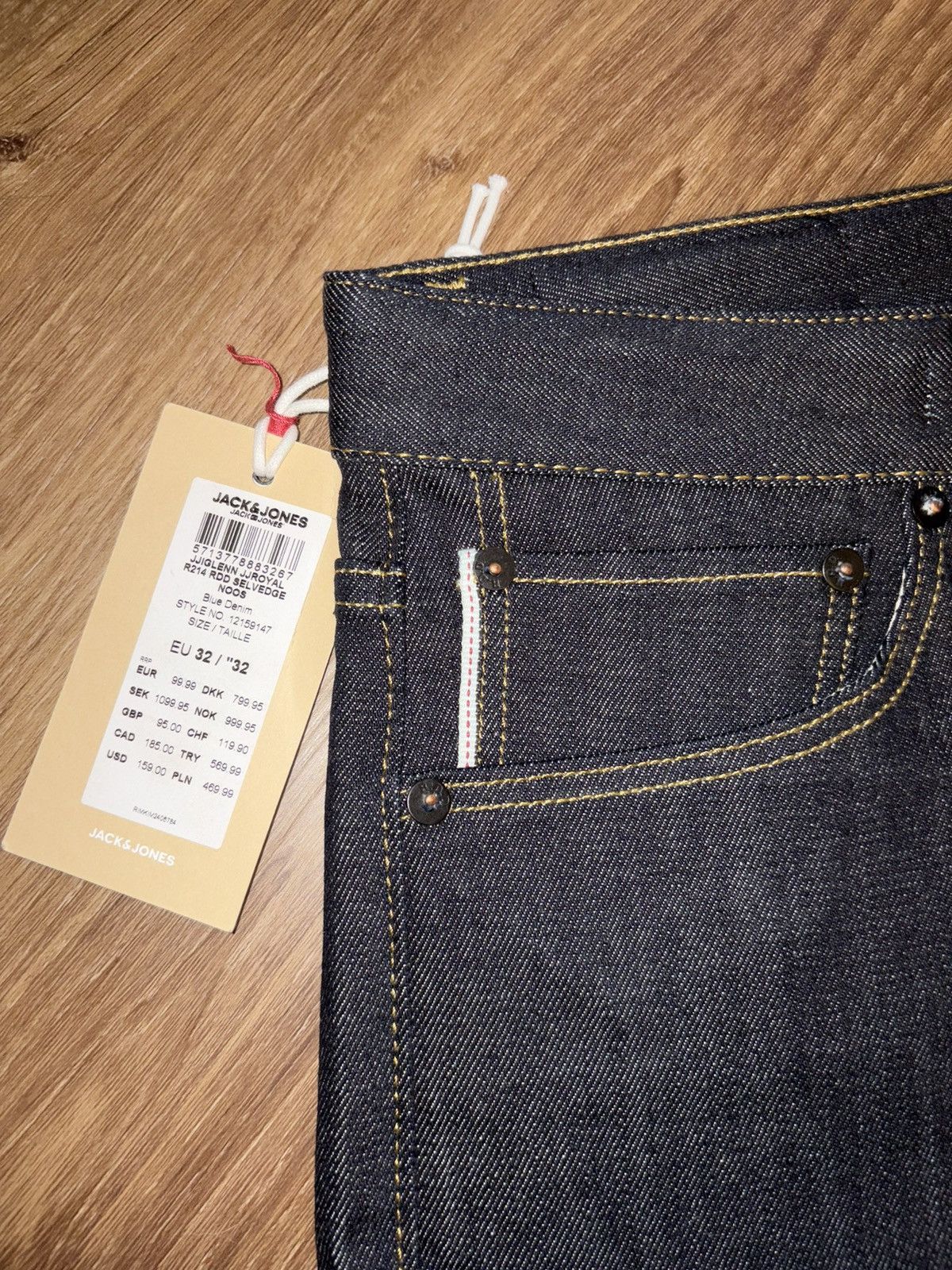 Jack & Jones Jack & Jones R.D.D Selvedge Denim Jeans Raw Indigo Size US 32 / EU 48 - 4 Thumbnail