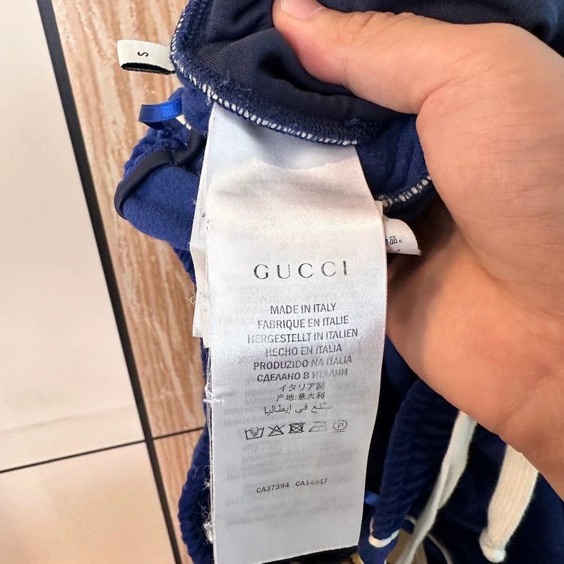 Gucci Gucci Size S Blue double G full-print velvet string label s Size US 32 / EU 48 - 5 Thumbnail