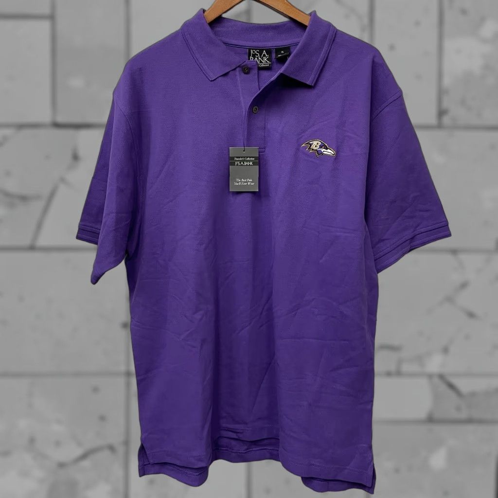 Jos. A. Bank NWT Jos.A.Bank Purple 100% Cotton Baltimore Ravens Polo Shirt Mens XL Size Purple Raven Baltimore Ravens Polo Shirt Mens XL 100% Cotton Jos.A.Bank NWT Size US XL / EU 56 / 4 - 1 Thumbnail