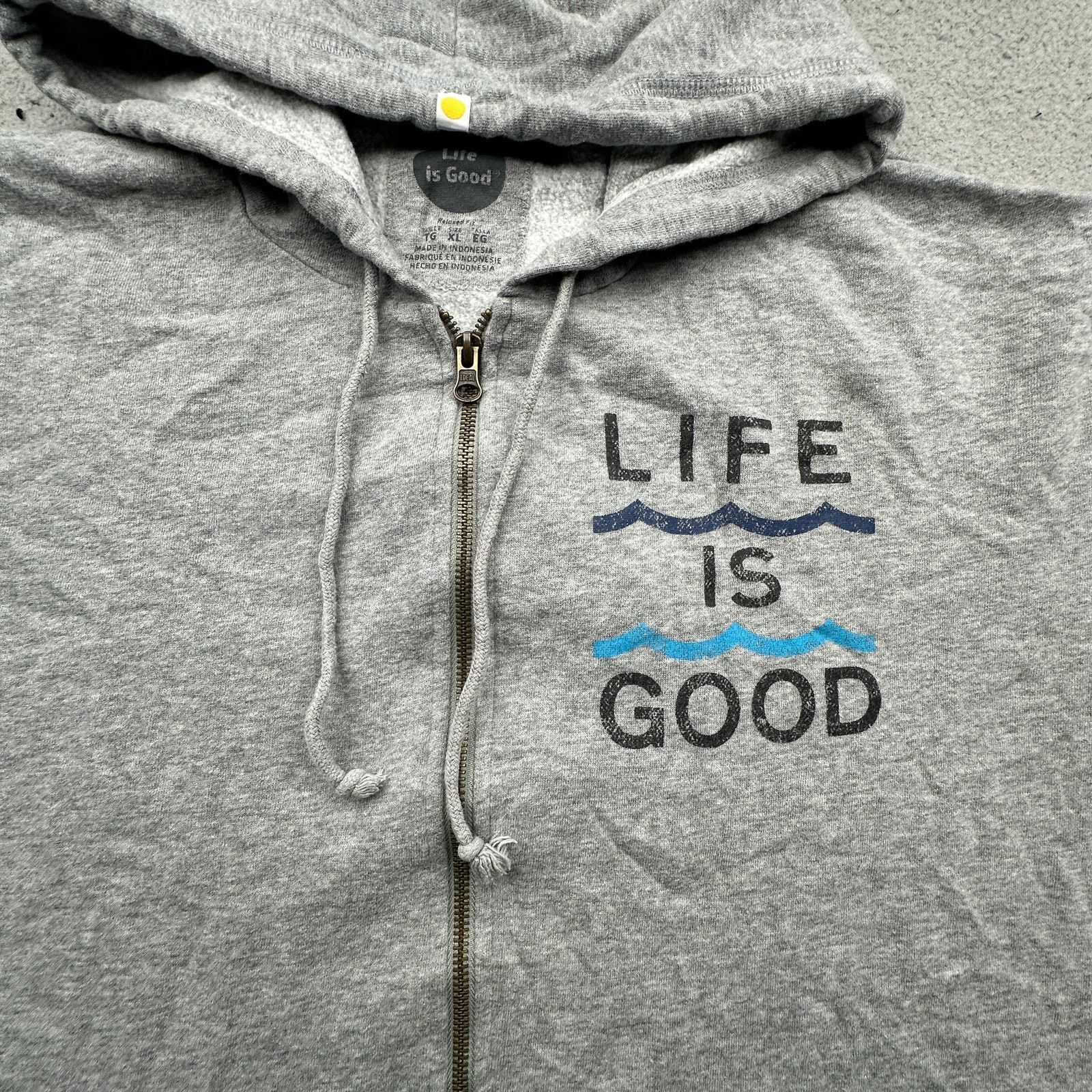 Life is Good Life is Good Keep Reel Hoodie Sweatshirt Jacket Mens XL Gray Size US XL / EU 56 / 4 - 7 Thumbnail