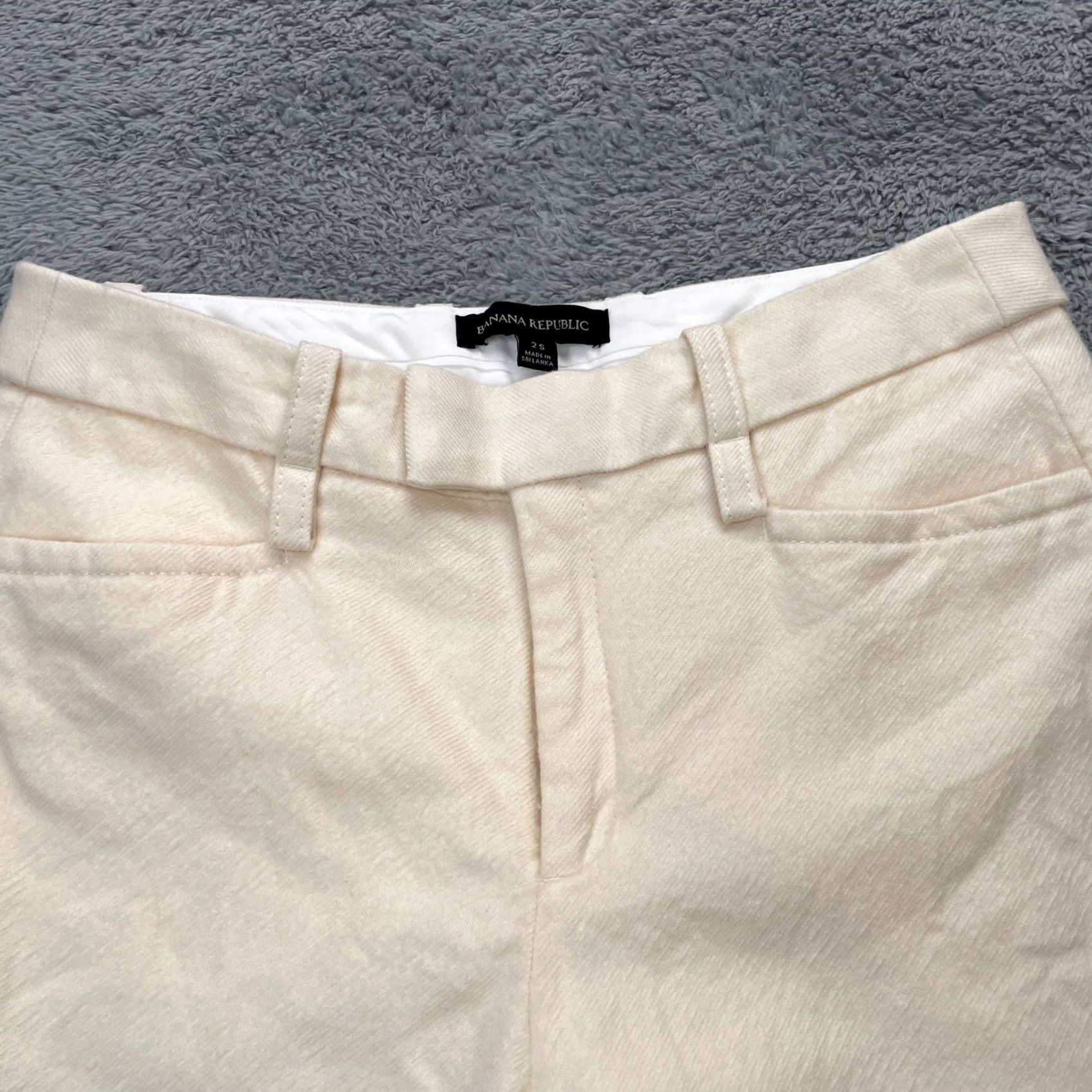 Banana Republic Banana Republic Pants Womens 2S Beige Dress Wide-Leg Lined Wool Blend Business Size 26" / US 2 / IT 38 - 3 Thumbnail