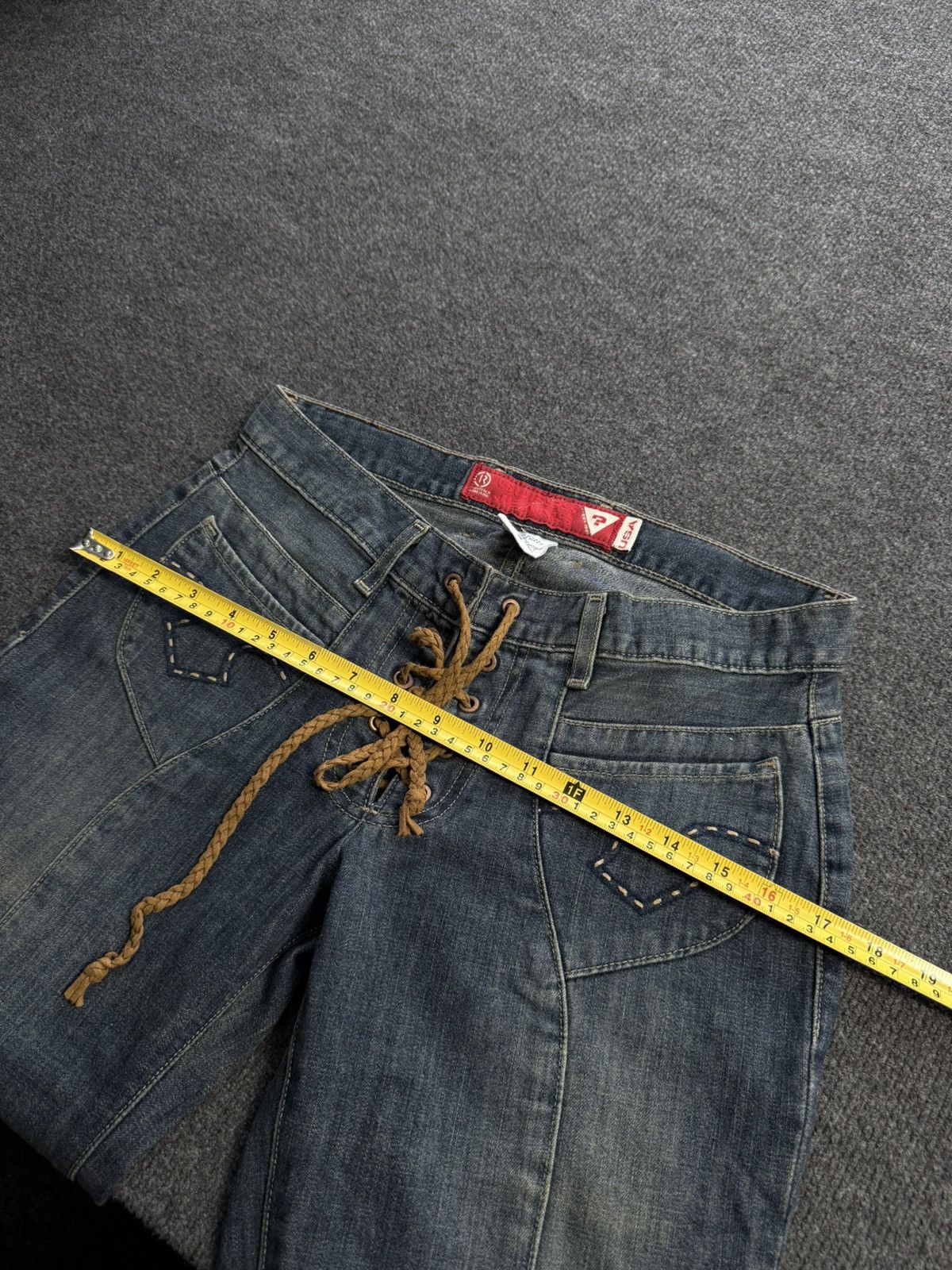 Guess Archive Y2K Guess Western USA Retro 00s Lace Up Denim Jeans Size 28" / US 6 / IT 42 - 24 Thumbnail