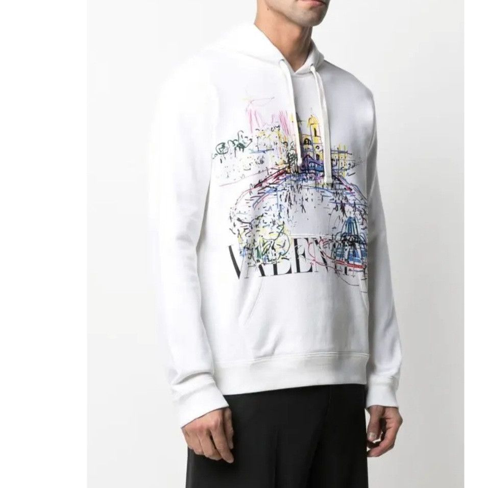 Valentino Valentino White Roman Sketches Hoodie XL Size US XL / EU 56 / 4 - 1 Thumbnail