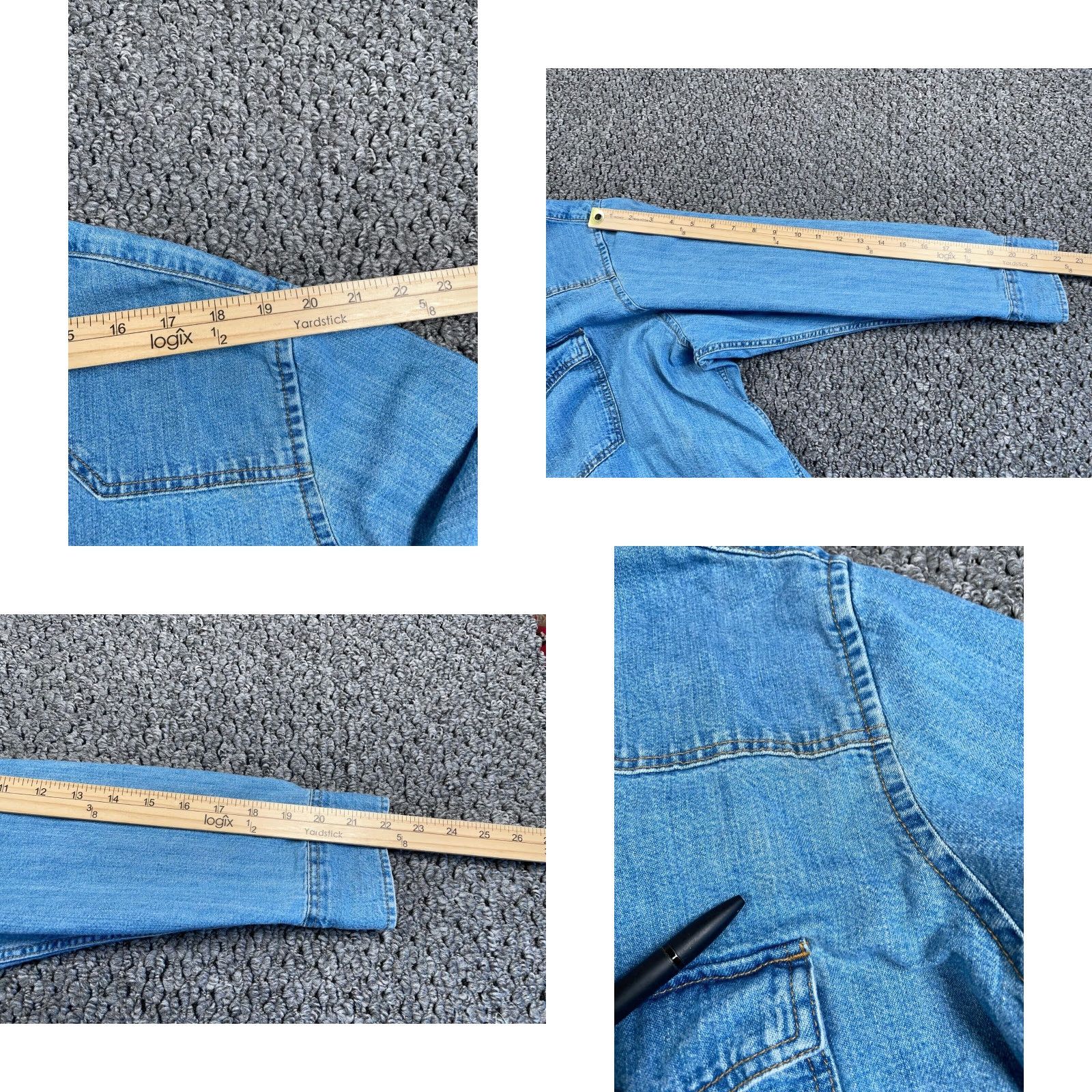 H&M H&M Shirt Denim Pearl Snap Western Cowboy Grunge Casual Workwear Blue XL Mens Size US XL / EU 56 / 4 - 8 Thumbnail