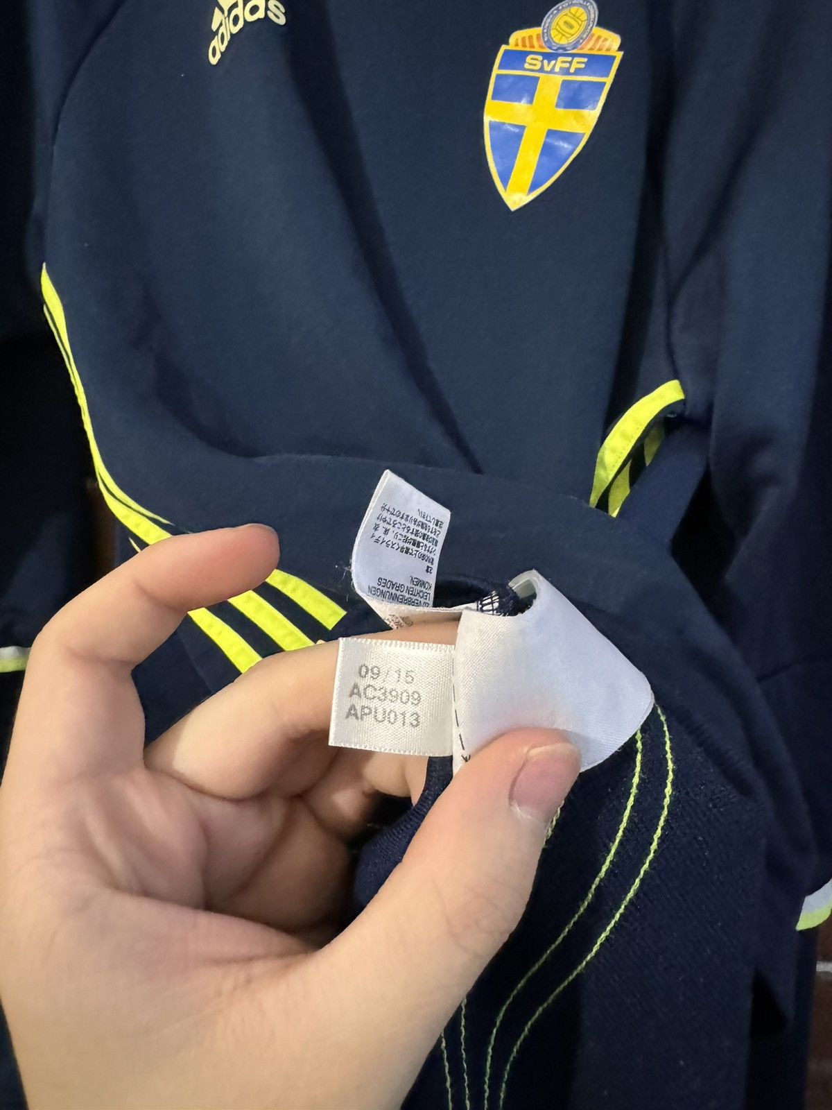 Adidas Rare 2015 Adidas Sweden Team L Navy Jersey Soccer Kit Long Size US L / EU 52-54 / 3 - 5 Thumbnail