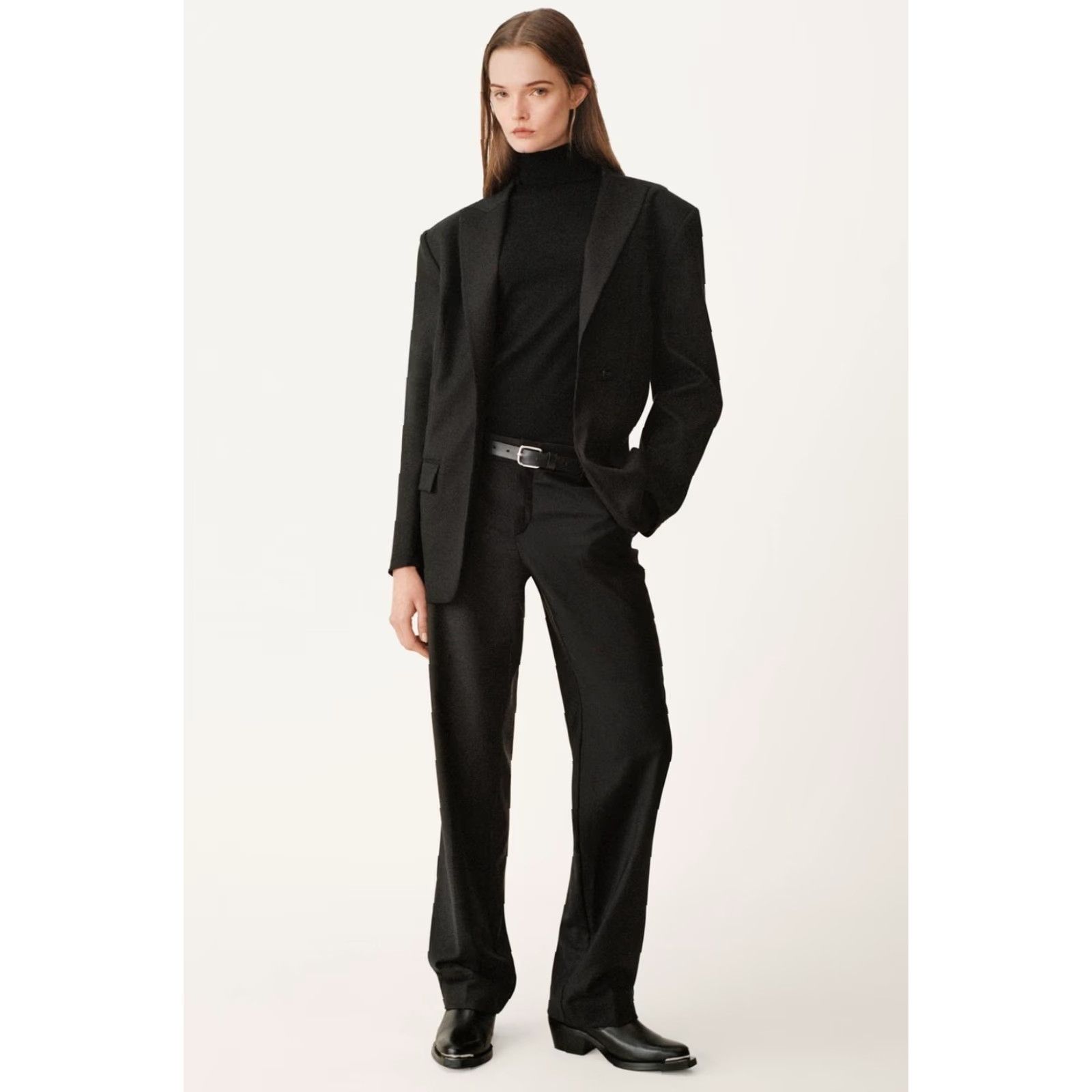 Zara Zara Blazer Womens S Black One-Button Long Oversize Career 50th Anniversary Suit Jacket/Blazer Size S / US 4 / IT 40 - 2 Thumbnail
