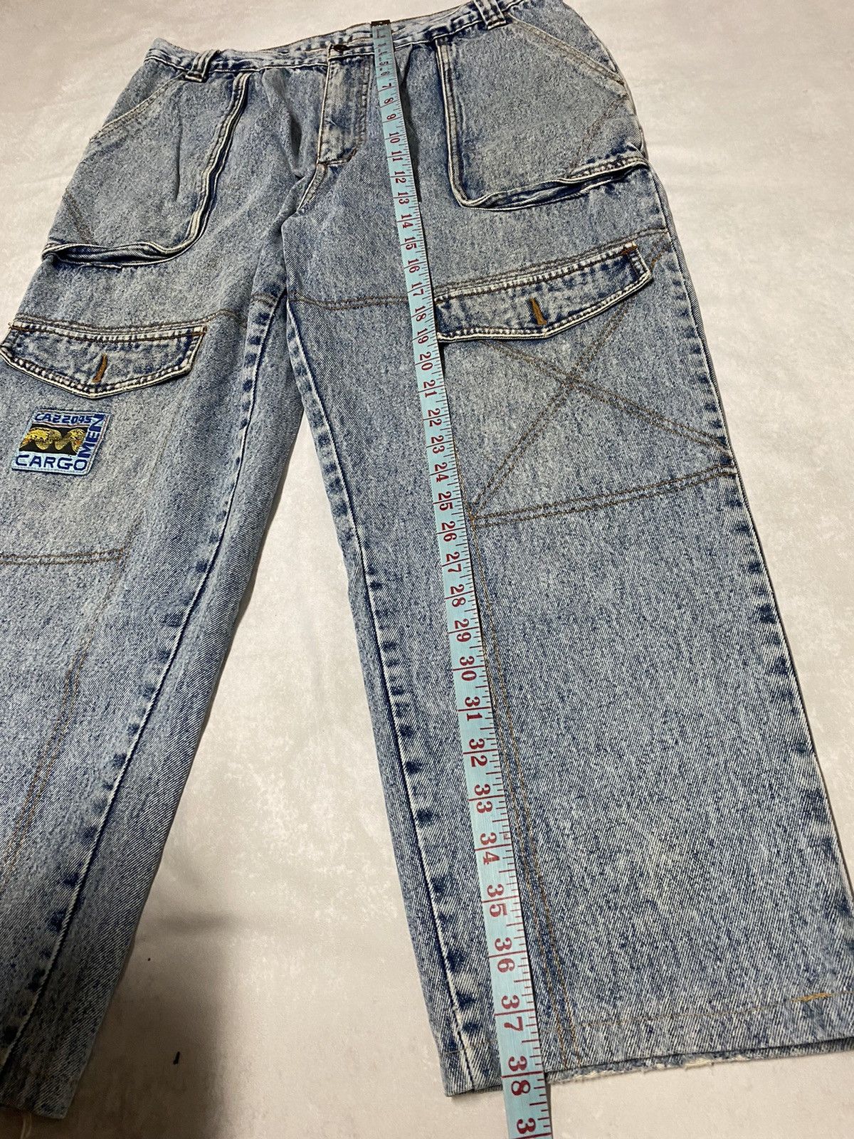 Japanese Brand × Vintage Crazy Vintage Texx Streetwear Y2K 2000’s Cargo Jeans (34x26) Size US 36 / EU 52 - 9 Thumbnail