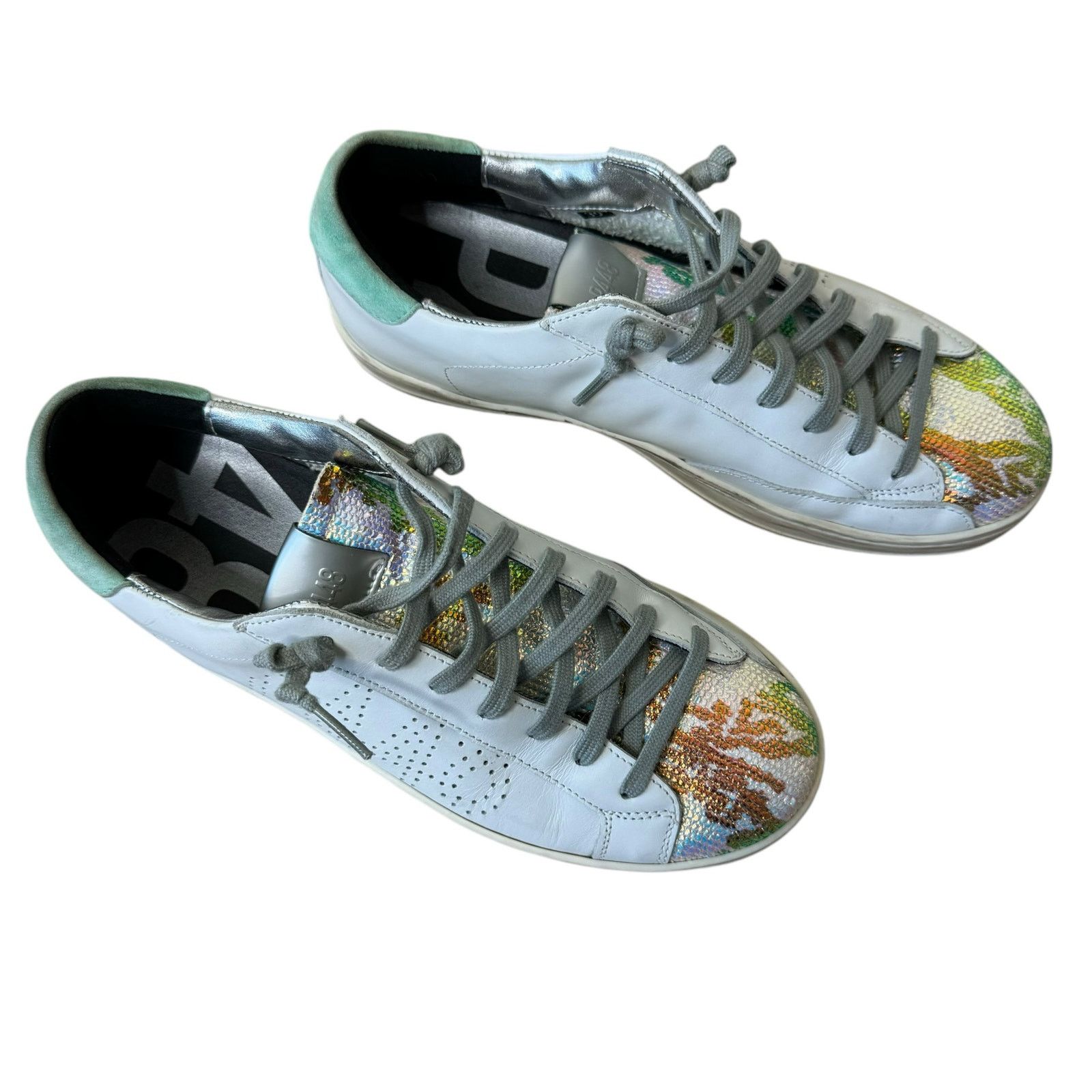 P448 P448 John Low Top Metallic Snakeskin Sneaker Size 39 White Size US 9 / IT 39 - 10 Thumbnail