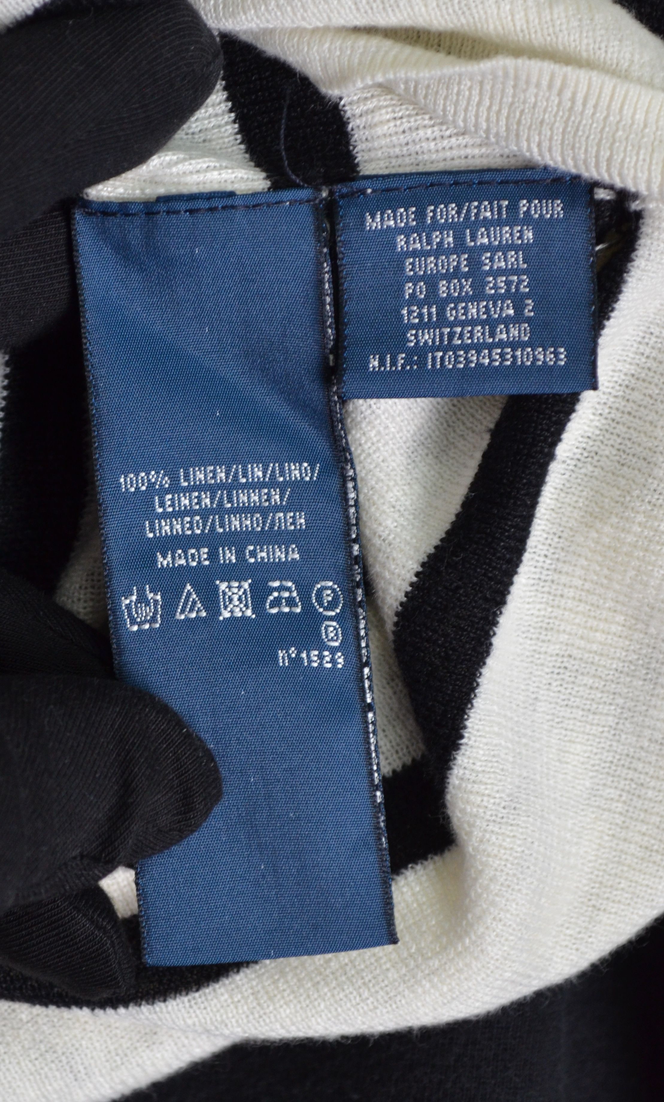 Ralph Lauren 100% Linen Knit Ribbed Trim Ruffled Cardigan