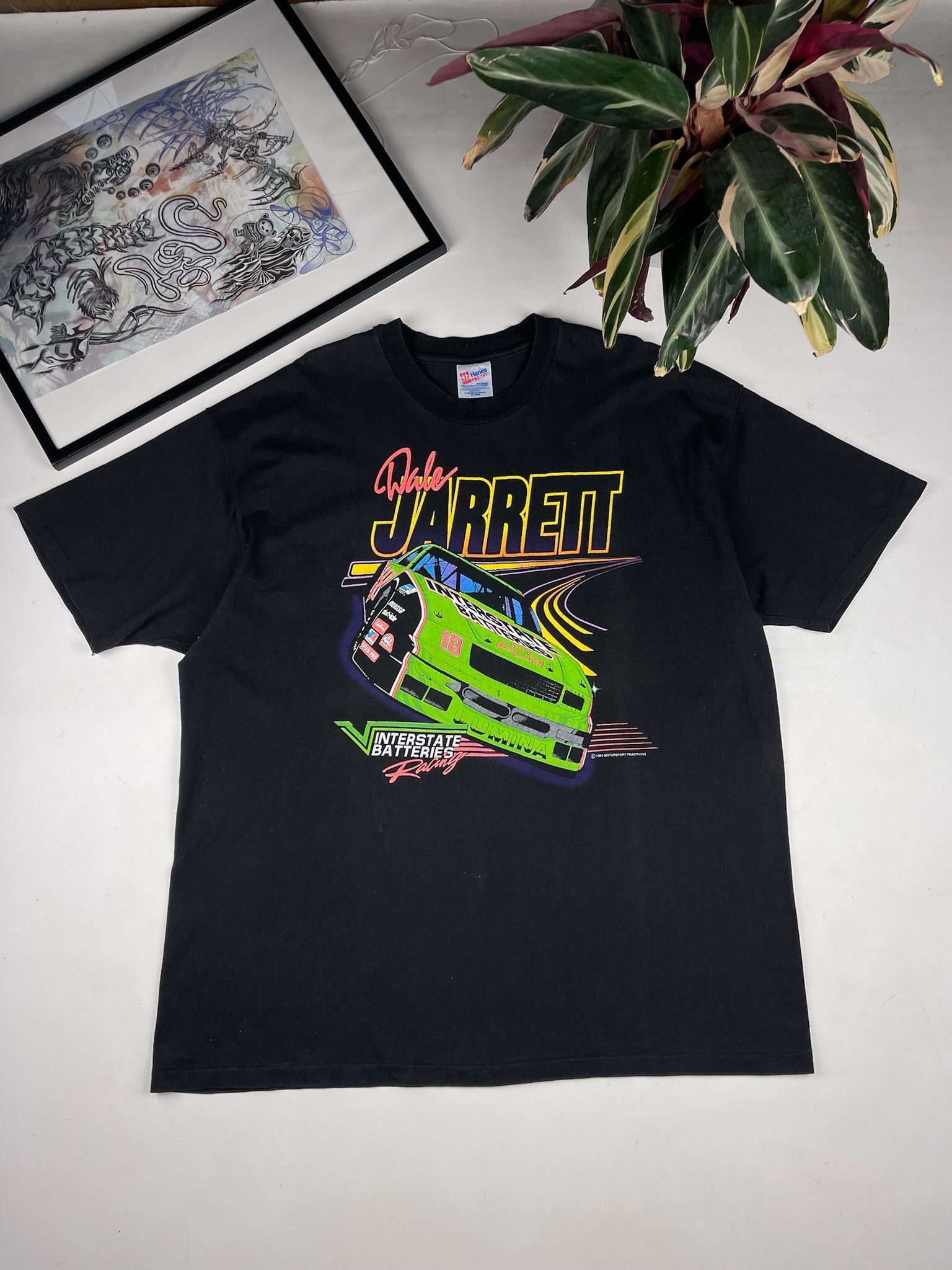 Vintage Vintage 90s Dale Jarrett Nascar Racing Art T Shirt Size US XXL / EU 58 / 5 - 1 Thumbnail