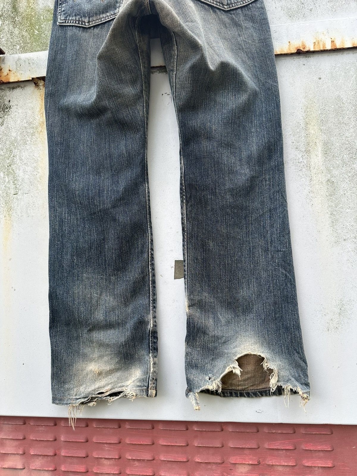 Edwin 👹Vintage THRASHED EDWIN 505 Baggy Jeans Size US 28 / EU 44 - 7 Thumbnail