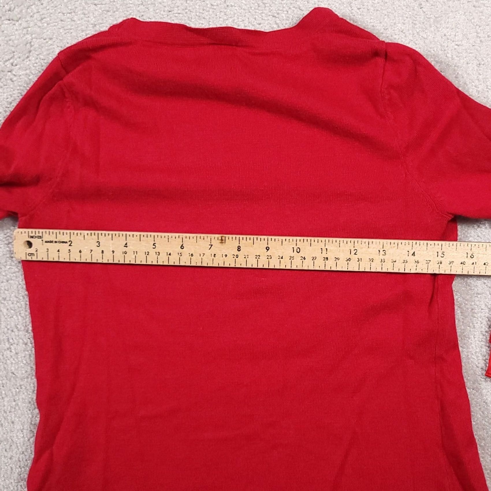 Vintage Chico's Sweater Women's XS Red 3/4 Sleeve V-Neck Pullover Knit Solid Slit Sleeve Casual, Business, Travel, Formal Mens Womens Boys Girls Size XS / US 0-2 / IT 36-38 - 6 Thumbnail