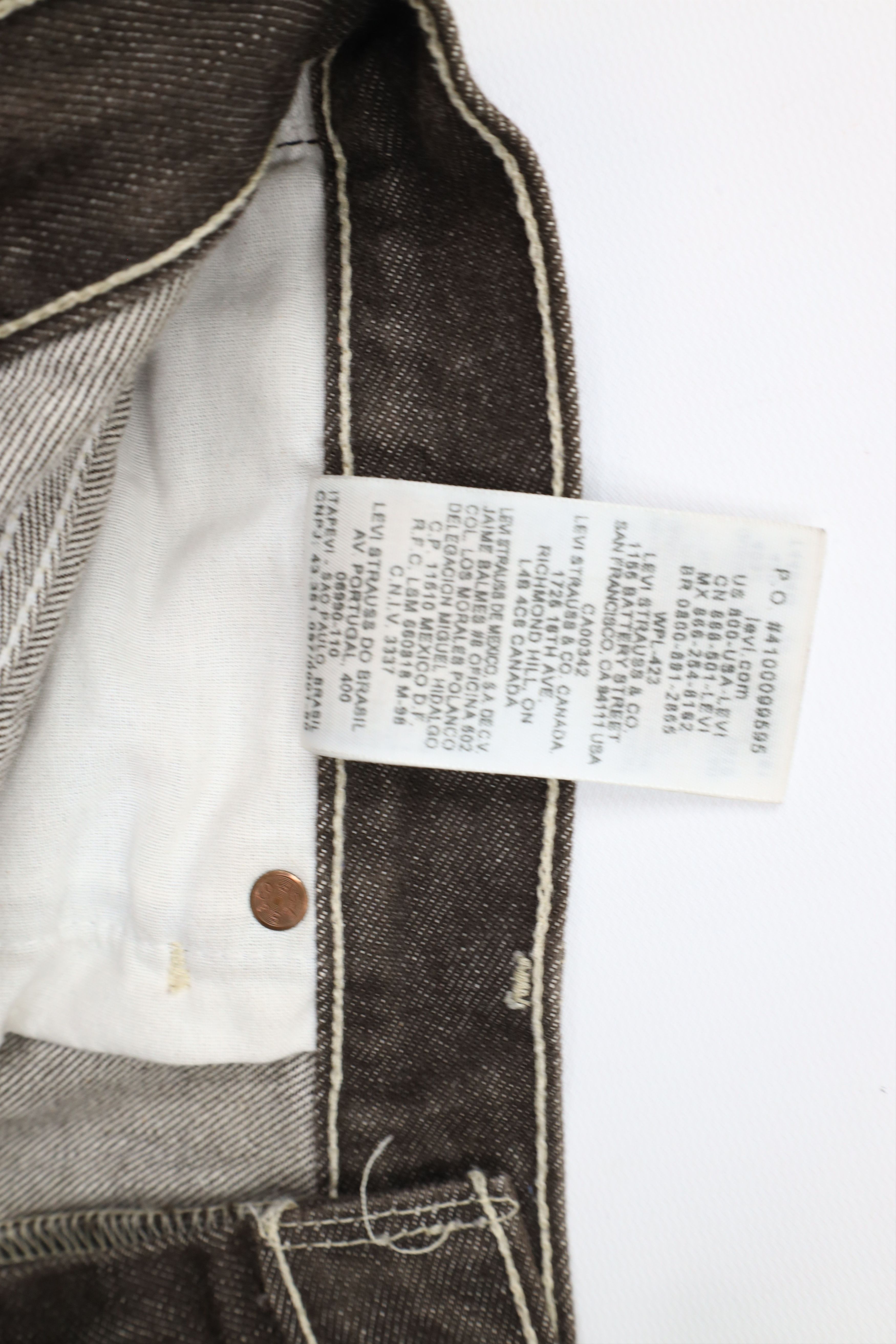 Levi's × Vintage Vintage Y2K Levis 501xx Original Straight Leg Jeans Brown Size US 34 / EU 50 - 13 Thumbnail