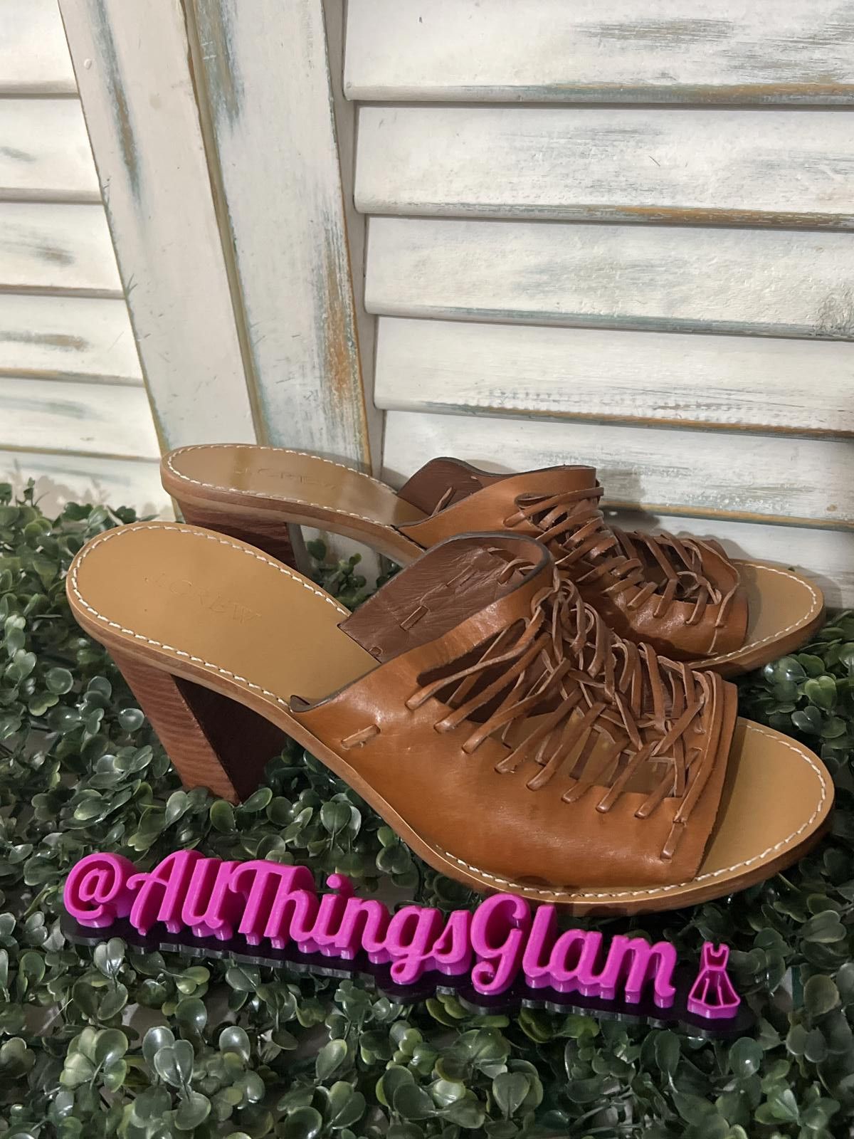 J.Crew J.Crew Brown Leather wood Mule 4in Heel 10 boho Size US 10 / IT 40 - 2 Thumbnail