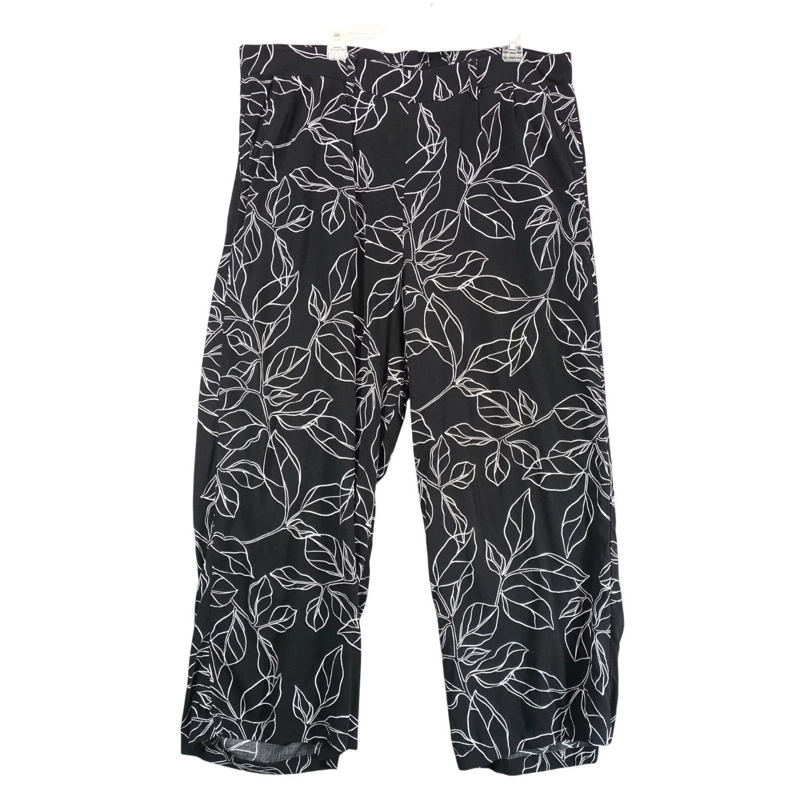 Other Torrid Black Tropical Print Wide Leg Pants Womens Plus Sz 3X Size 42" / US 20 - 1 Thumbnail
