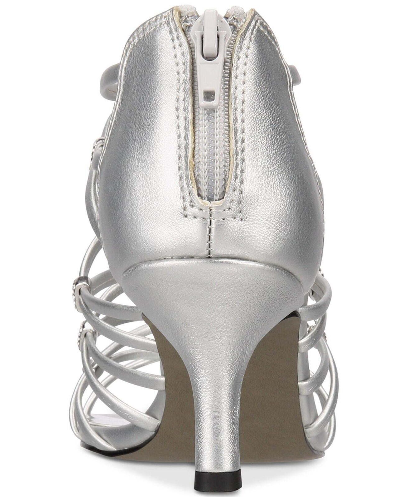 Other Easy Street Women's Silver Nightingale Evening Heel Sandals Size US 7.5 / IT 37.5 - 3 Thumbnail