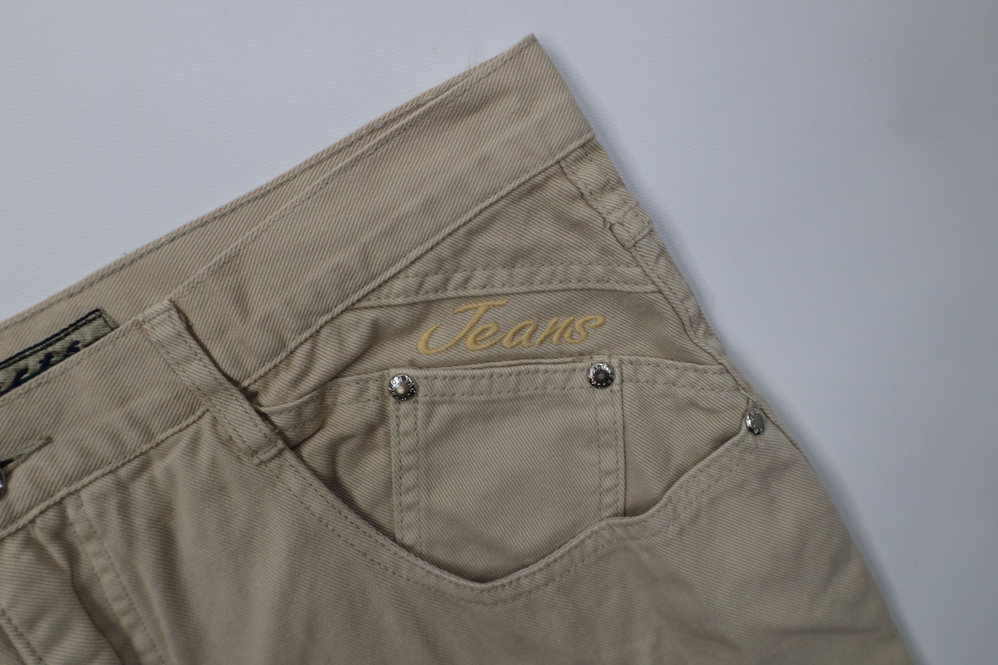 Vintage Deadstock Vintage 90s Paco Hip Hop Denim Jean Shorts Tan Size US 36 / EU 52 - 7 Thumbnail