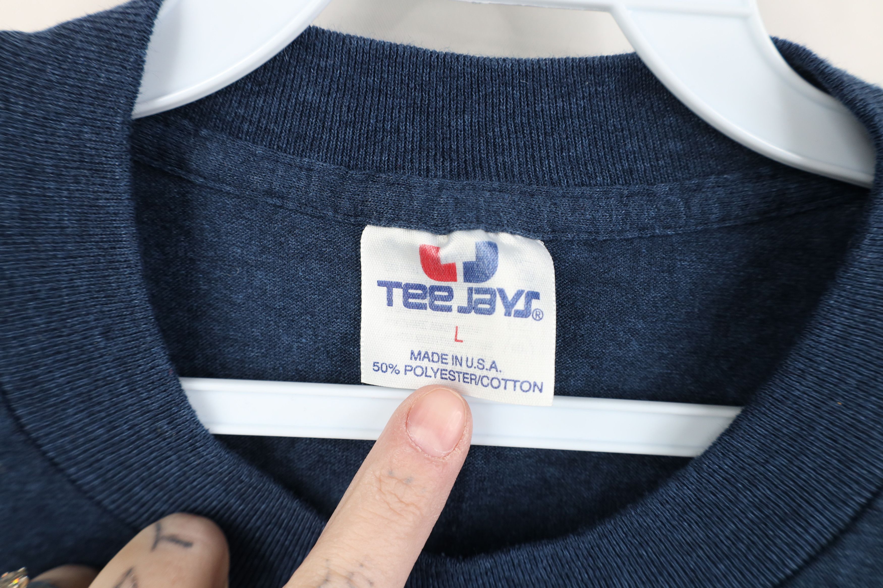 Vintage Vintage 90s Streetwear Blank Short Sleeve T-Shirt Blue USA Size US L / EU 52-54 / 3 - 5 Thumbnail