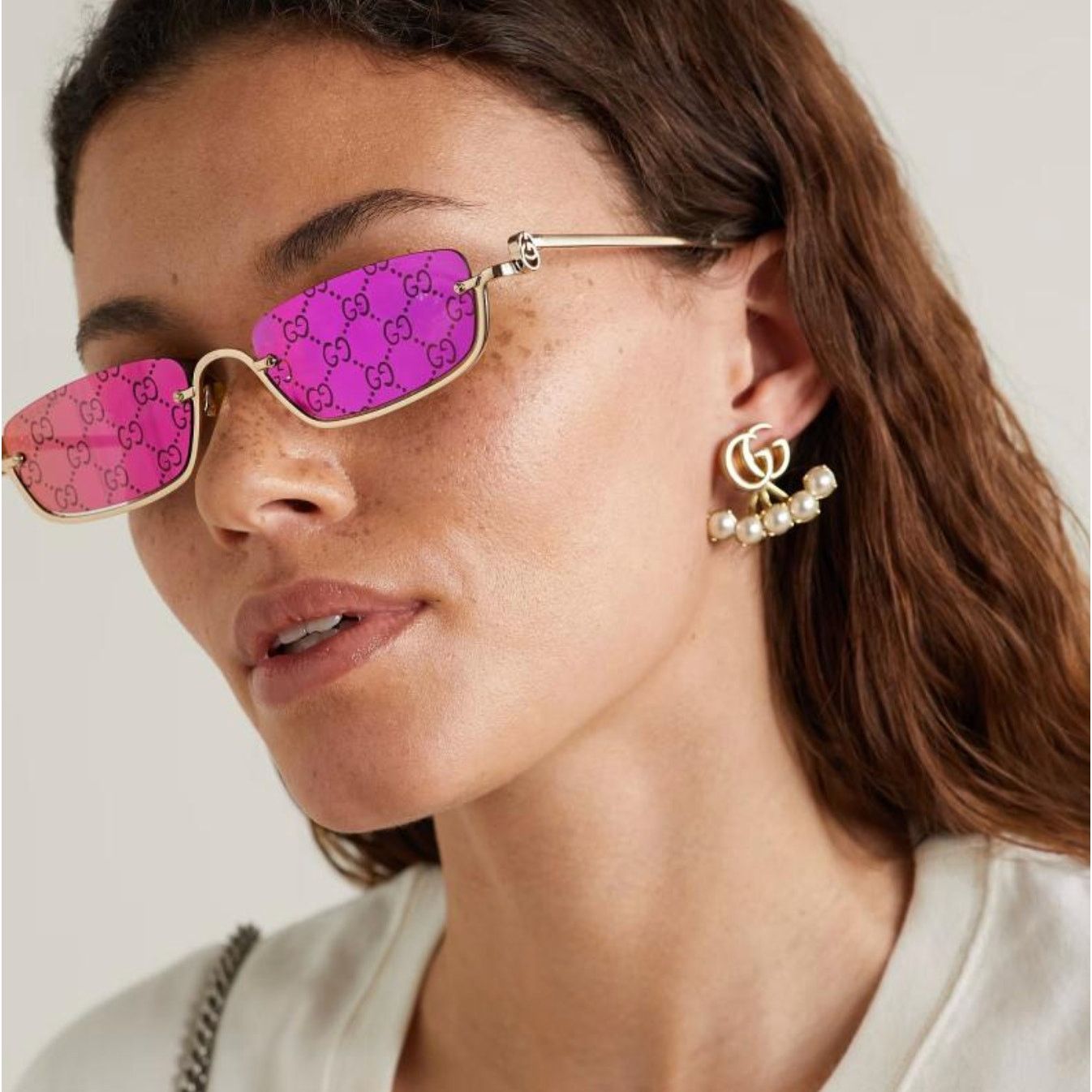 Gucci NEW Gucci GG1278S Half Rim Gold Mirror Lens Sunglasses $710 Size ONE SIZE - 1 Thumbnail