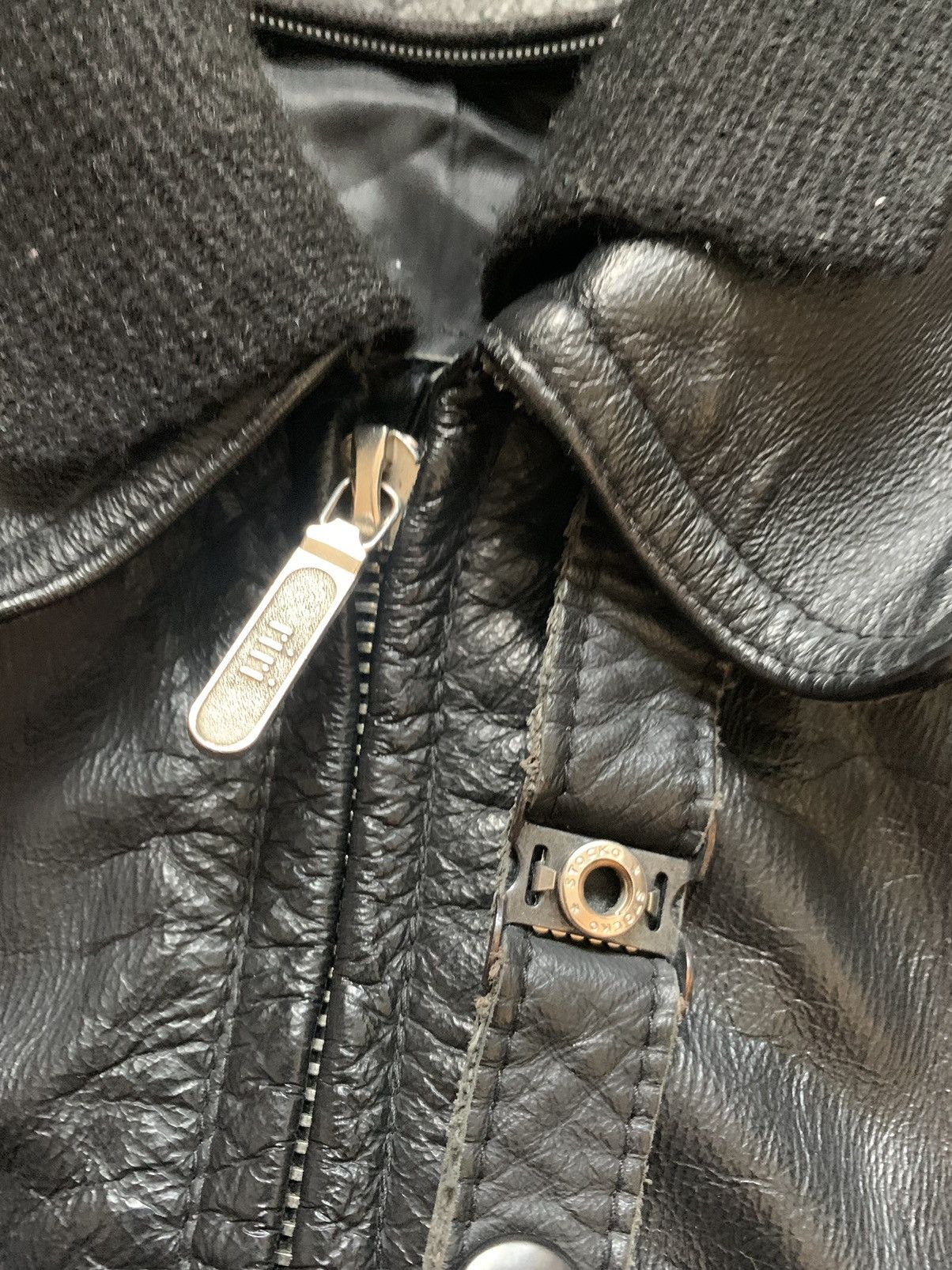 Hysteric Glamour Polizei Vintage OG German Leather Boxy Black Zip Jacket Rare Size US L / EU 52-54 / 3 - 17 Thumbnail