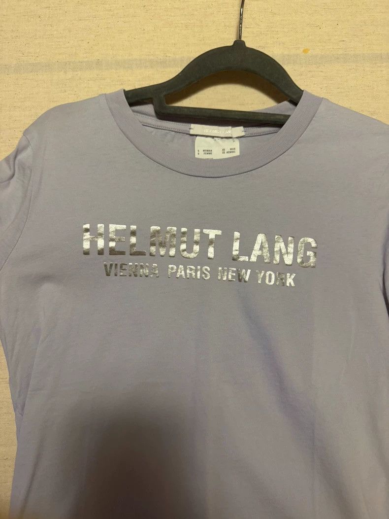 Helmut Lang HELMUT LANG Gray and purple short-sleeved T-shirt Size S / US 4 / IT 40 - 2 Thumbnail