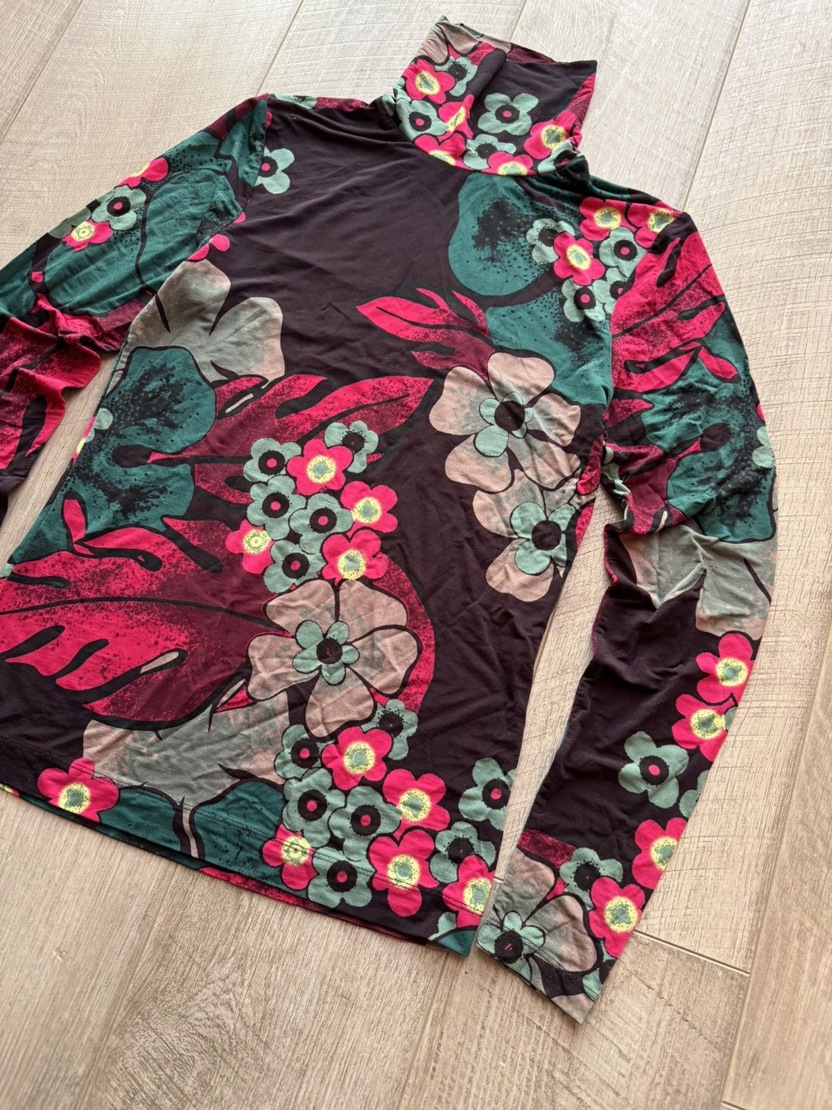 Dries Van Noten Dries Van Noten Floral Print Turtleneck Long Sleeve Top Size S / US 4 / IT 40 - 2 Thumbnail