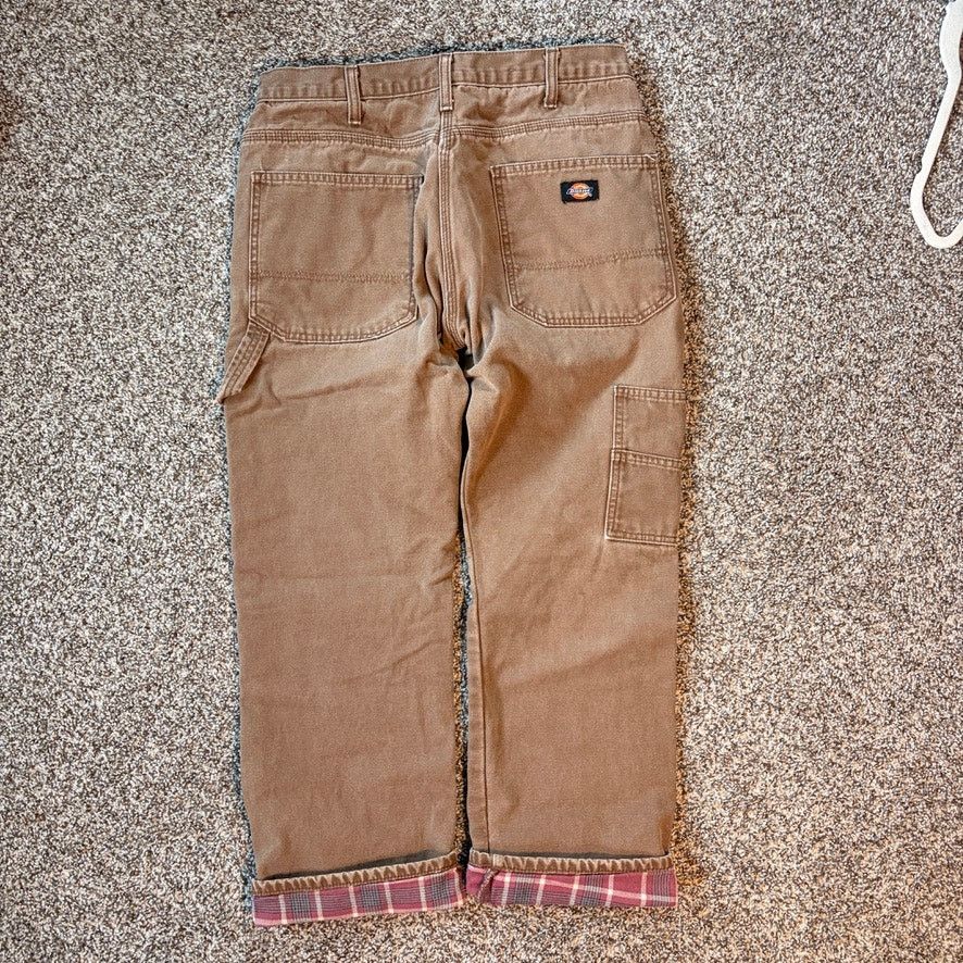 Dickies Dickies Flannel Lined Carpenter Pants Brown 32x27 Mens Size US 32 / EU 48 - 1 Thumbnail