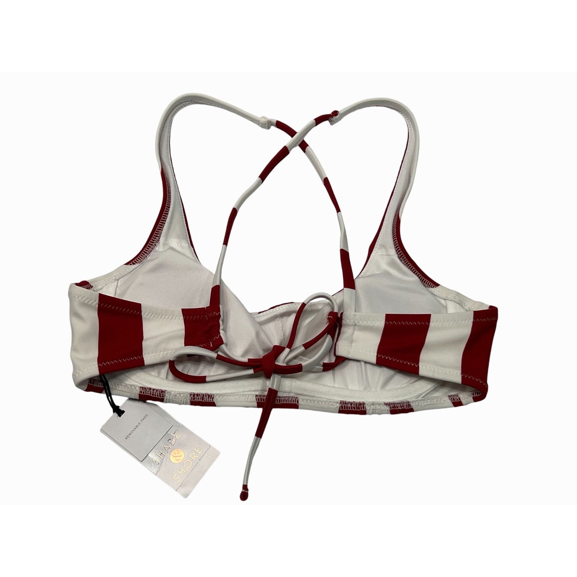 Other Shade & Shore - Women's Bralette Bikini Top - Red/White - 32 Size ONE SIZE - 4 Thumbnail
